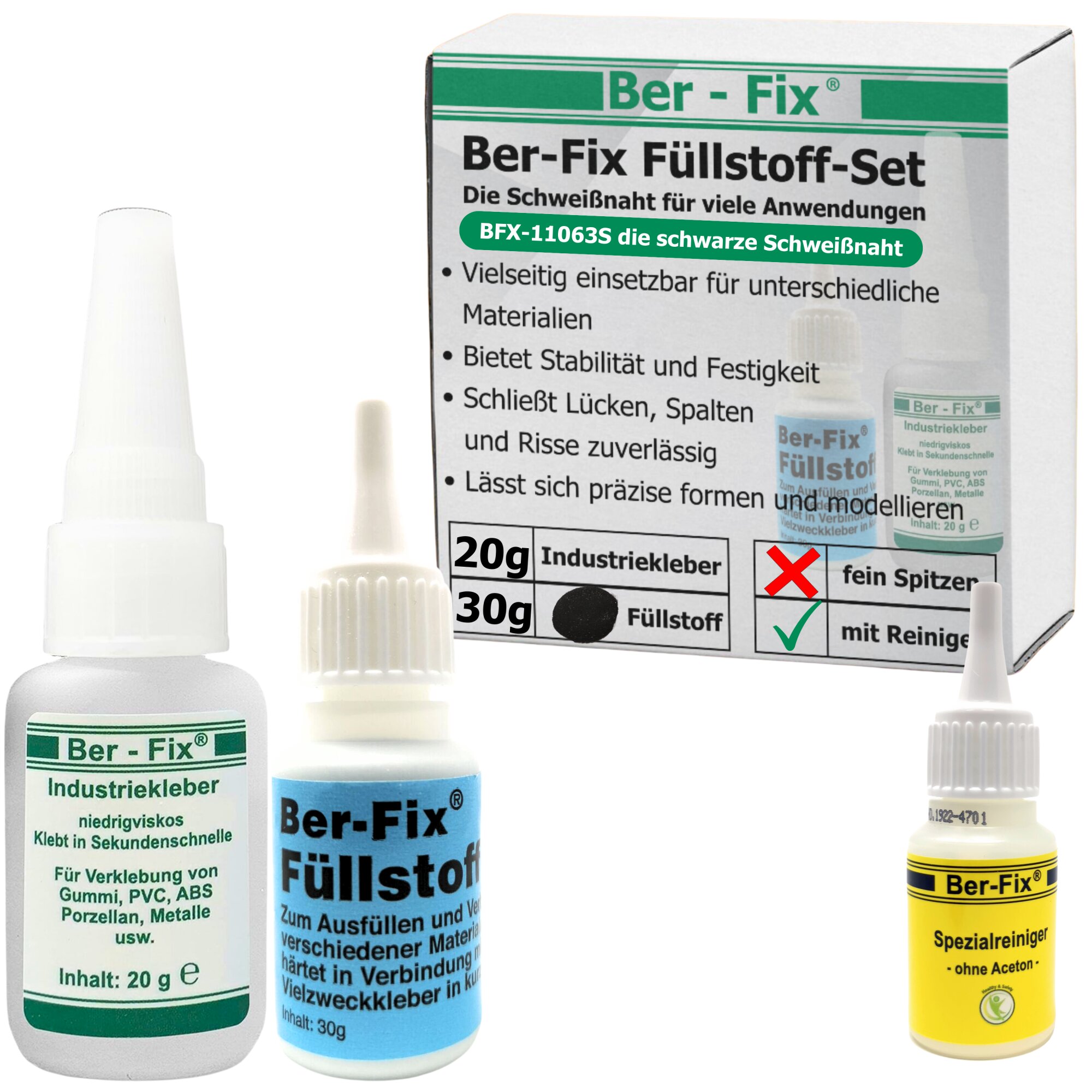 Ber-Fix® Füllstoff Set Standard schwarz