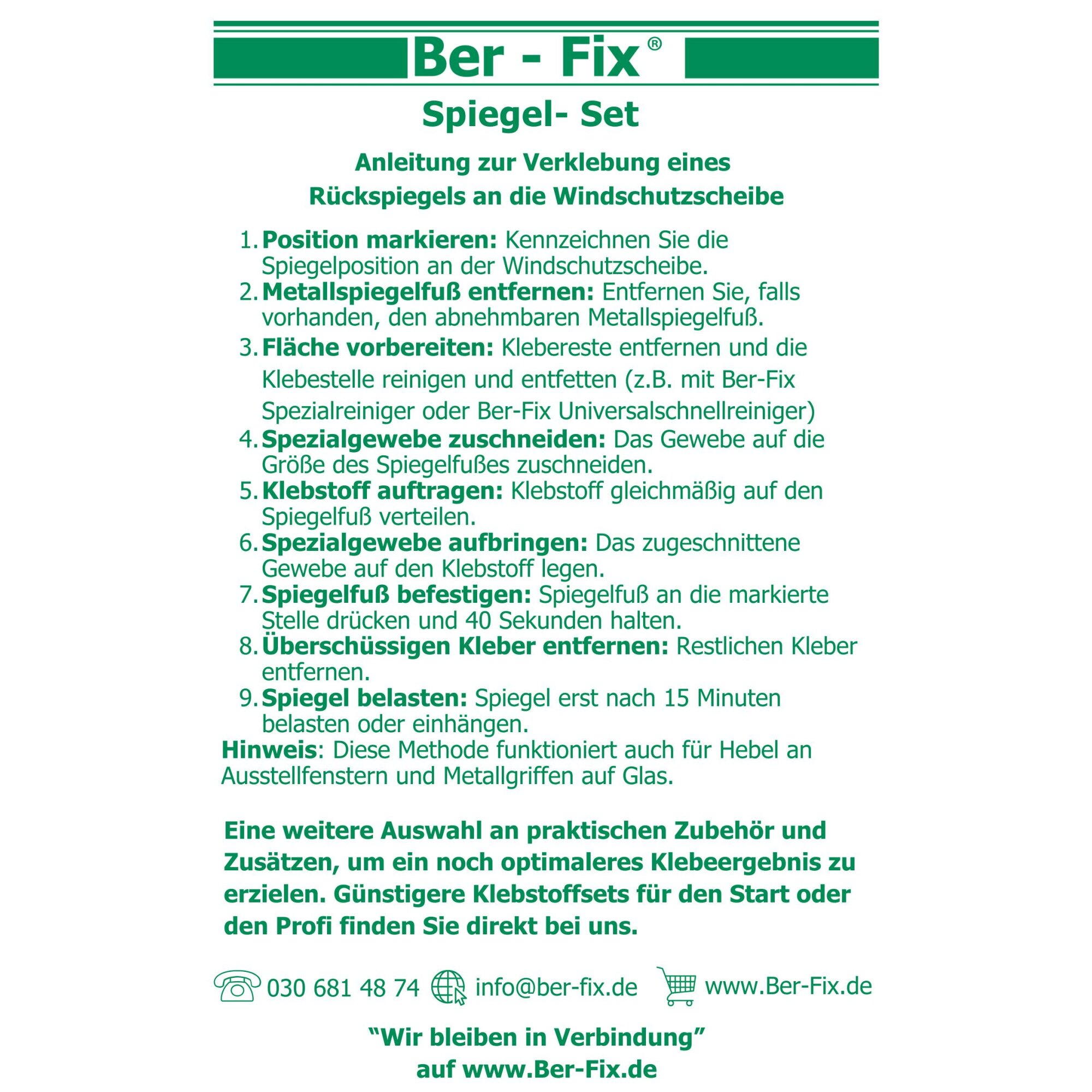 Ber-Fix® Spiegel-Set – Schnelle & Sichere...