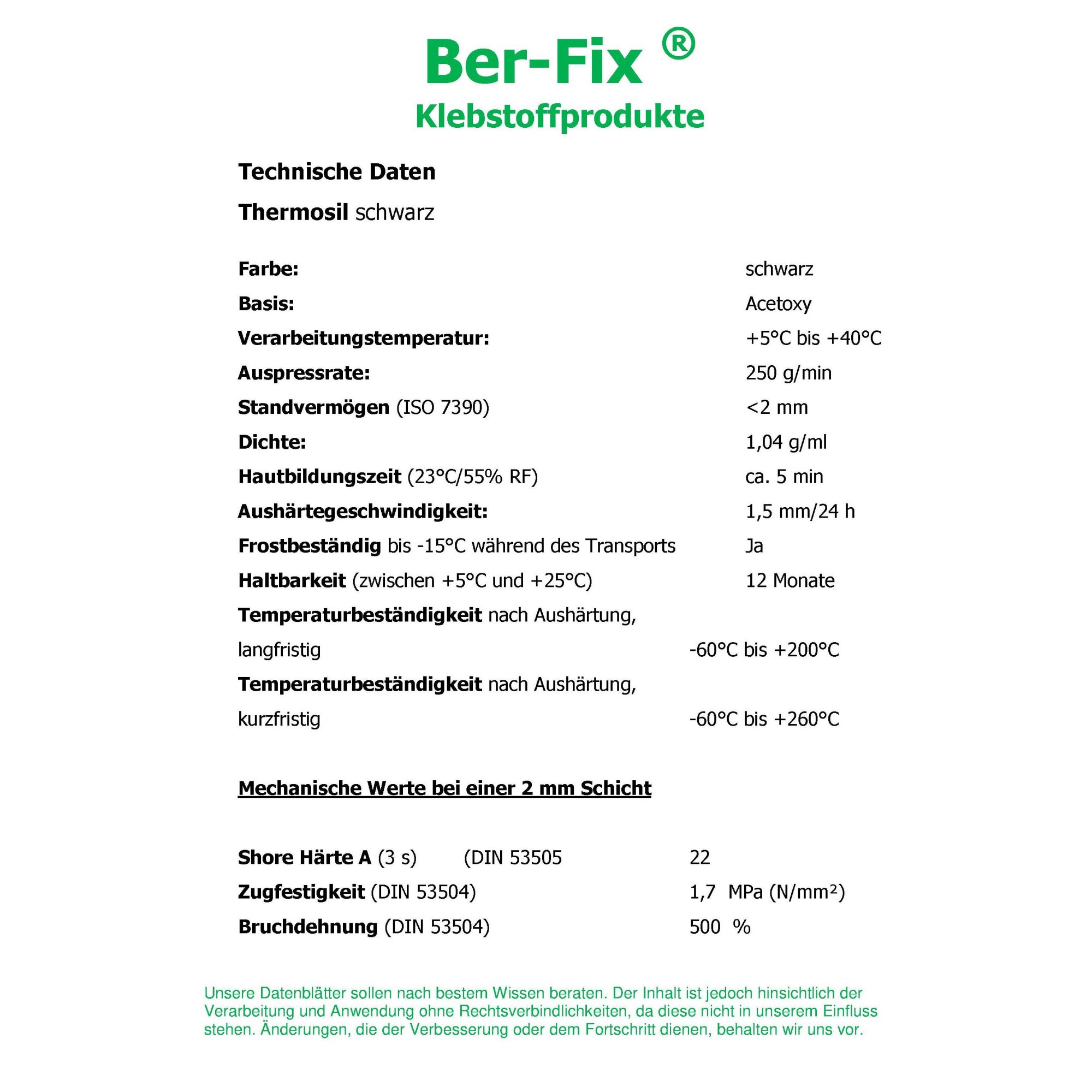 Ber-Fix® Thermosil