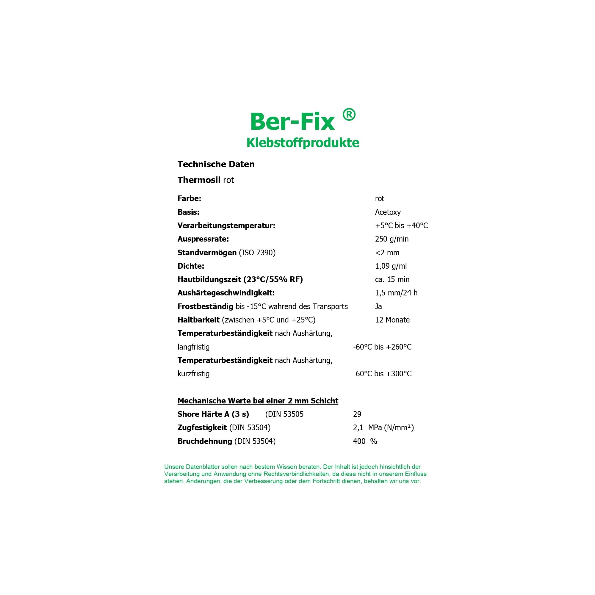 Ber-Fix® Thermosil