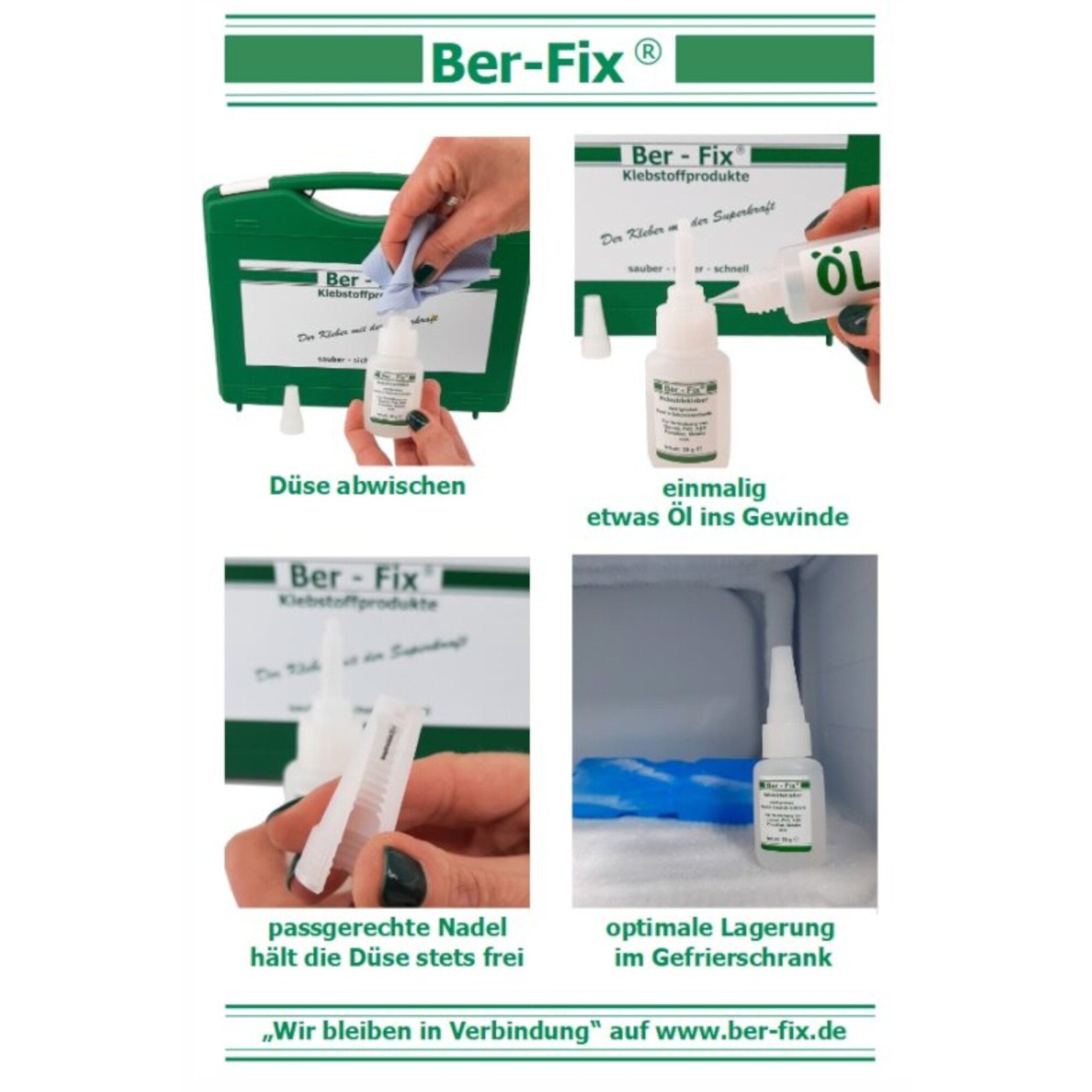 Ber-Fix® Koffer – Komplett-Set mit Industriekleber, Füllstoff, Primer, Beschleuniger, Epoxidkitt, UV-Kleber & Entferner | Alles für professionelle Anwendungen