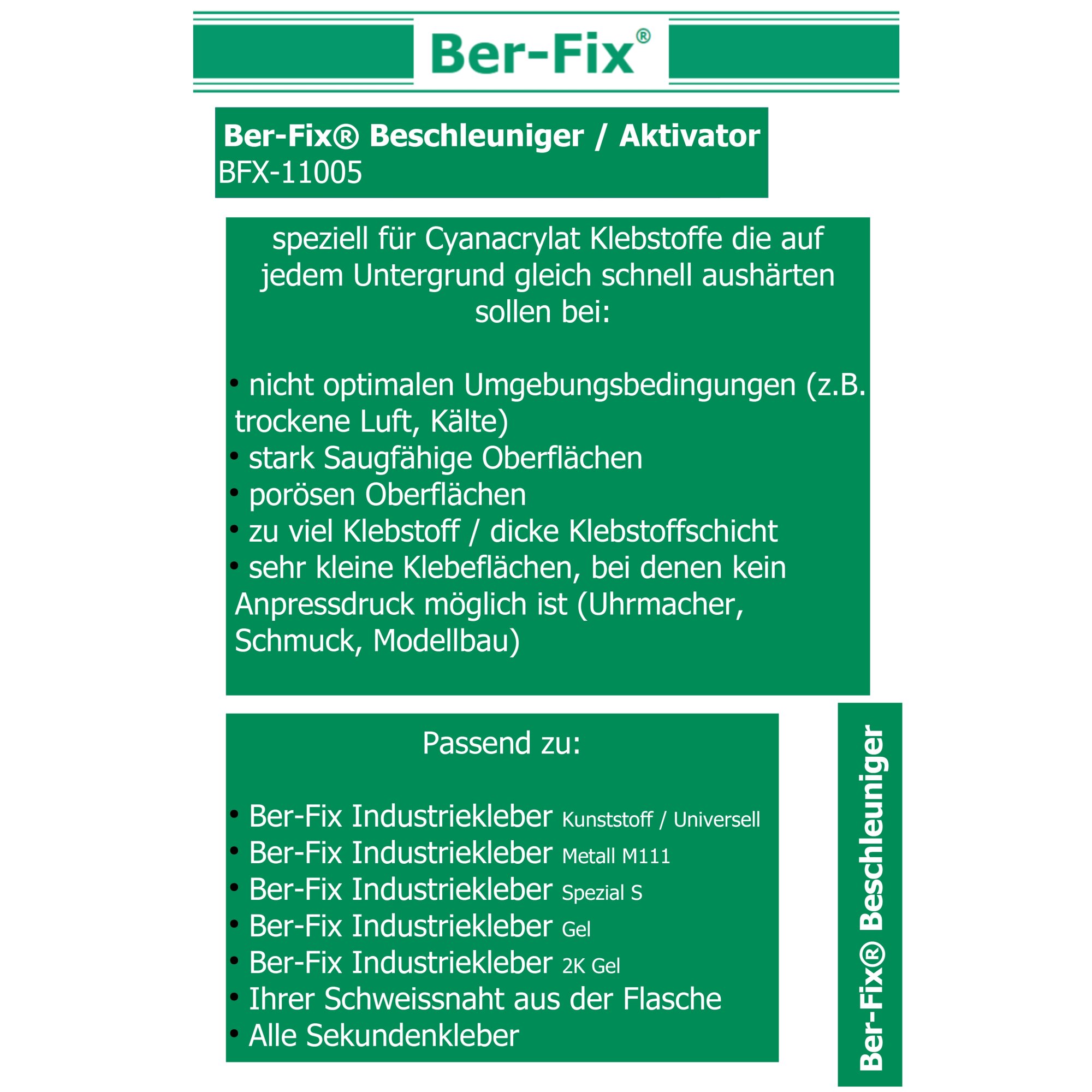 Ber-Fix® Koffer – Komplett-Set mit Industriekleber, Füllstoff, Primer, Beschleuniger, Epoxidkitt, UV-Kleber & Entferner | Alles für professionelle Anwendungen