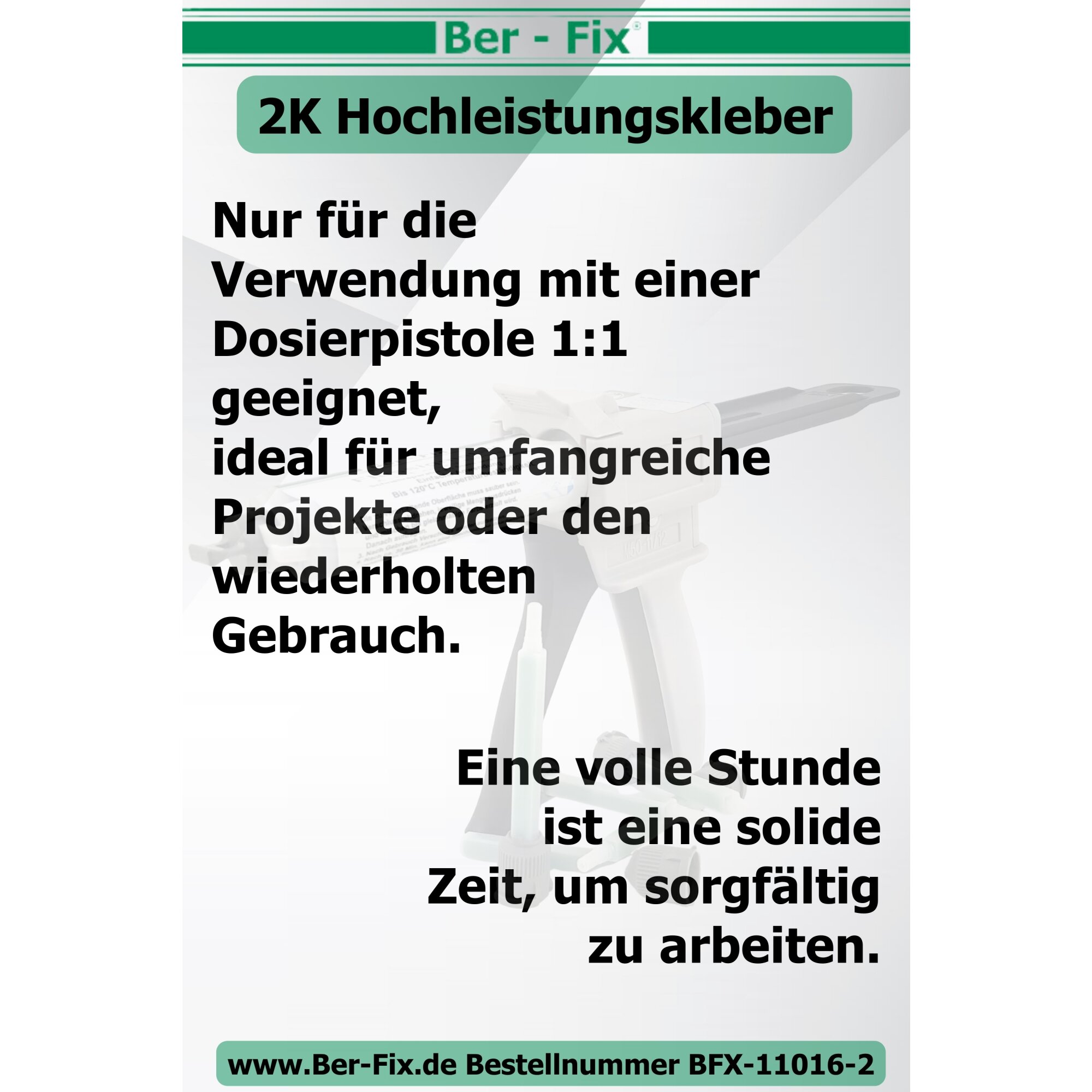 Ber-Fix® 2K-Hochleistungskleber 50g 30 Min. + 5 Extra Spitzen