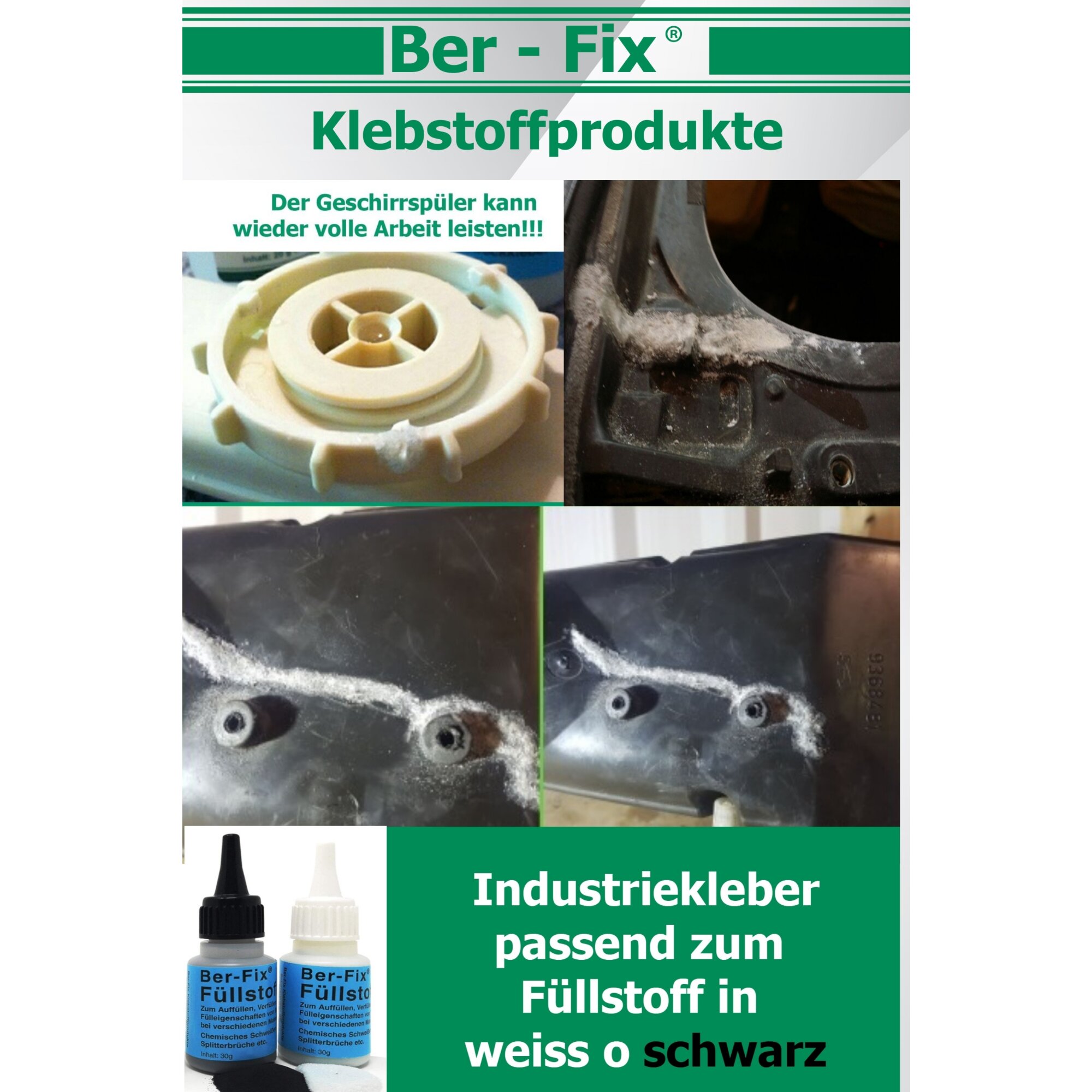 Ber-Fix® Füllstoff – Hochleistungs-Granulat zur Reparatur & Verstärkung | Ideal für Kunststoff, Metall & Holz | Perfekt mit Industriekleber