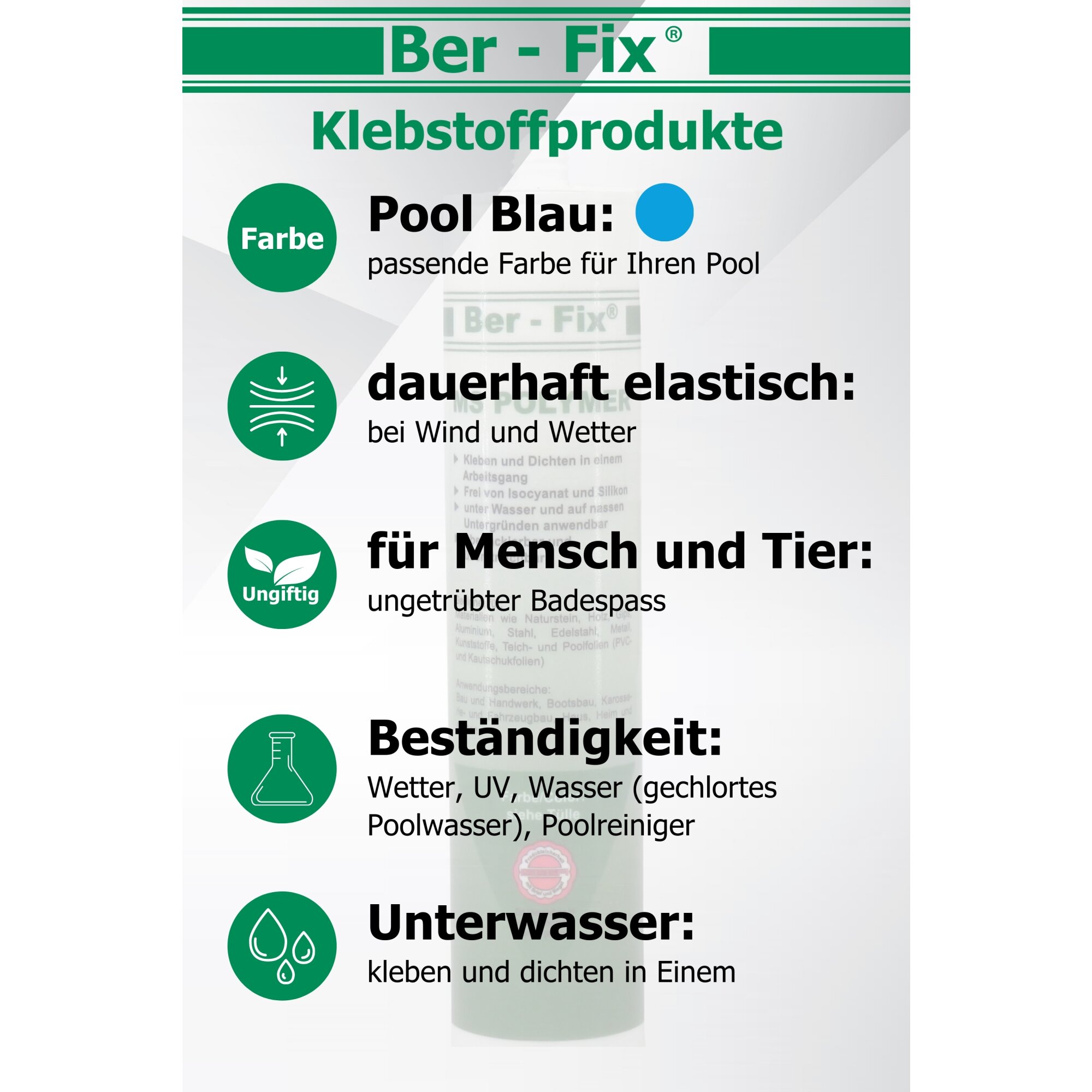 Ber-Fix® MS-Polymer blau - Poolkleber