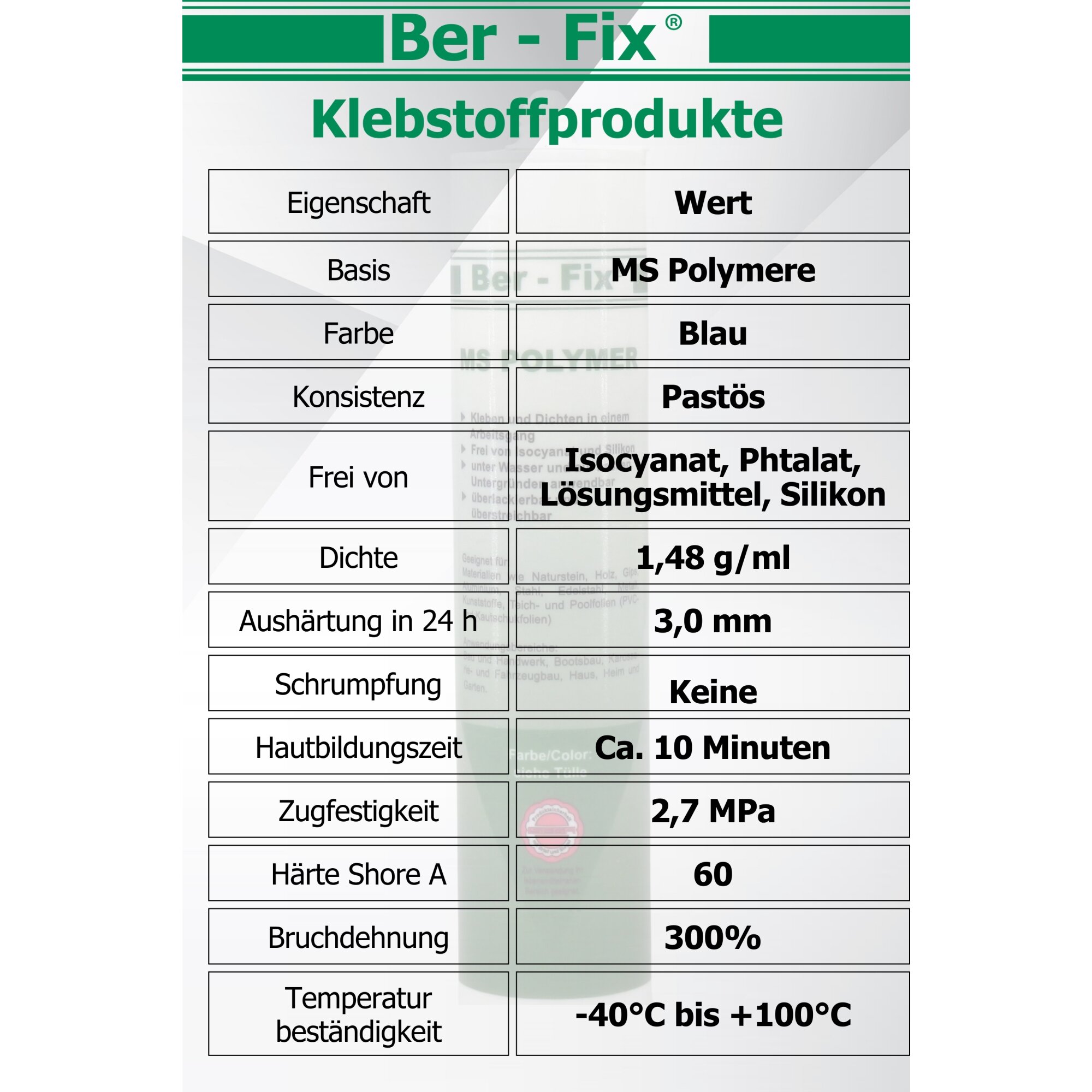 Ber-Fix® MS-Polymer blau - Poolkleber