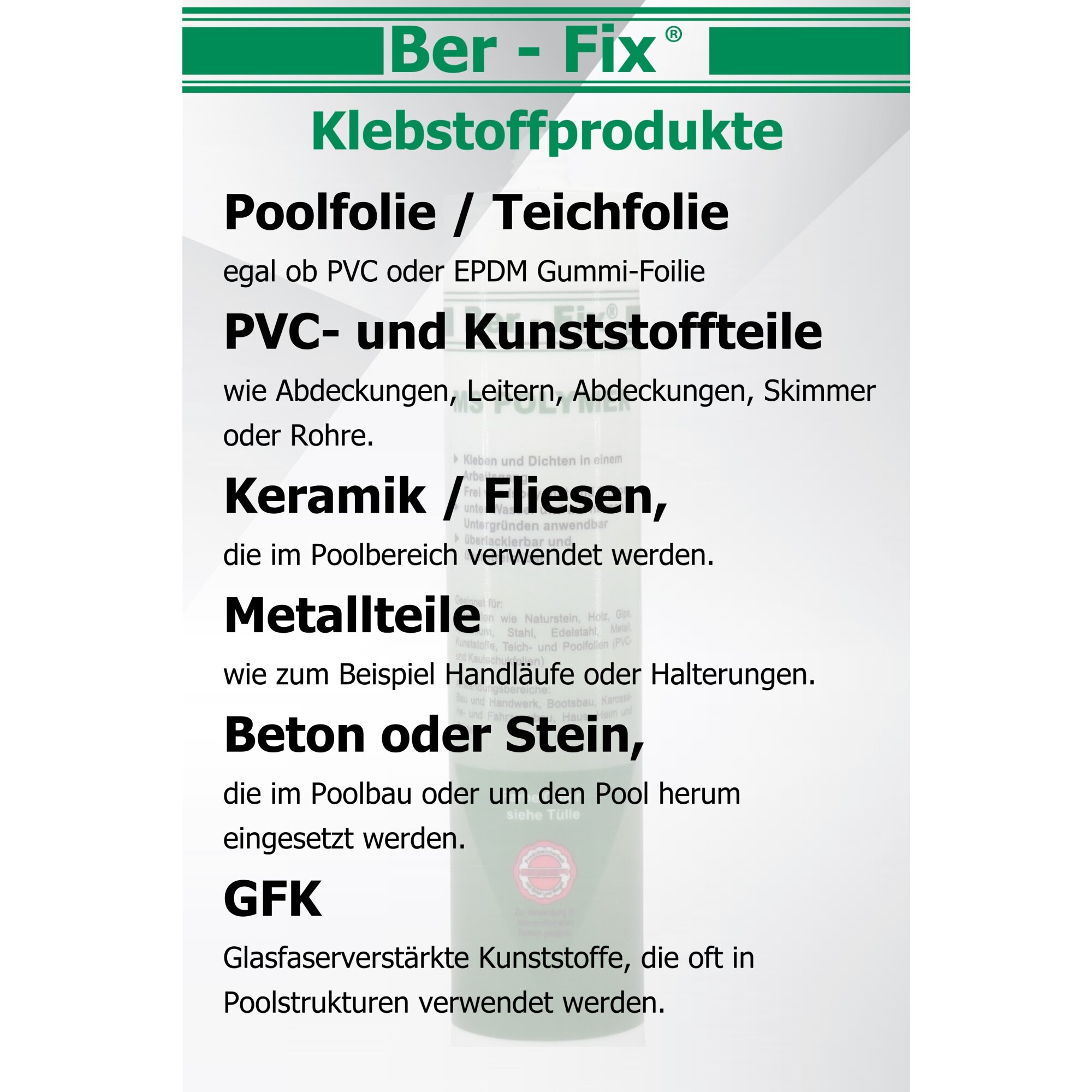 Ber-Fix® MS-Polymer blau - Poolkleber