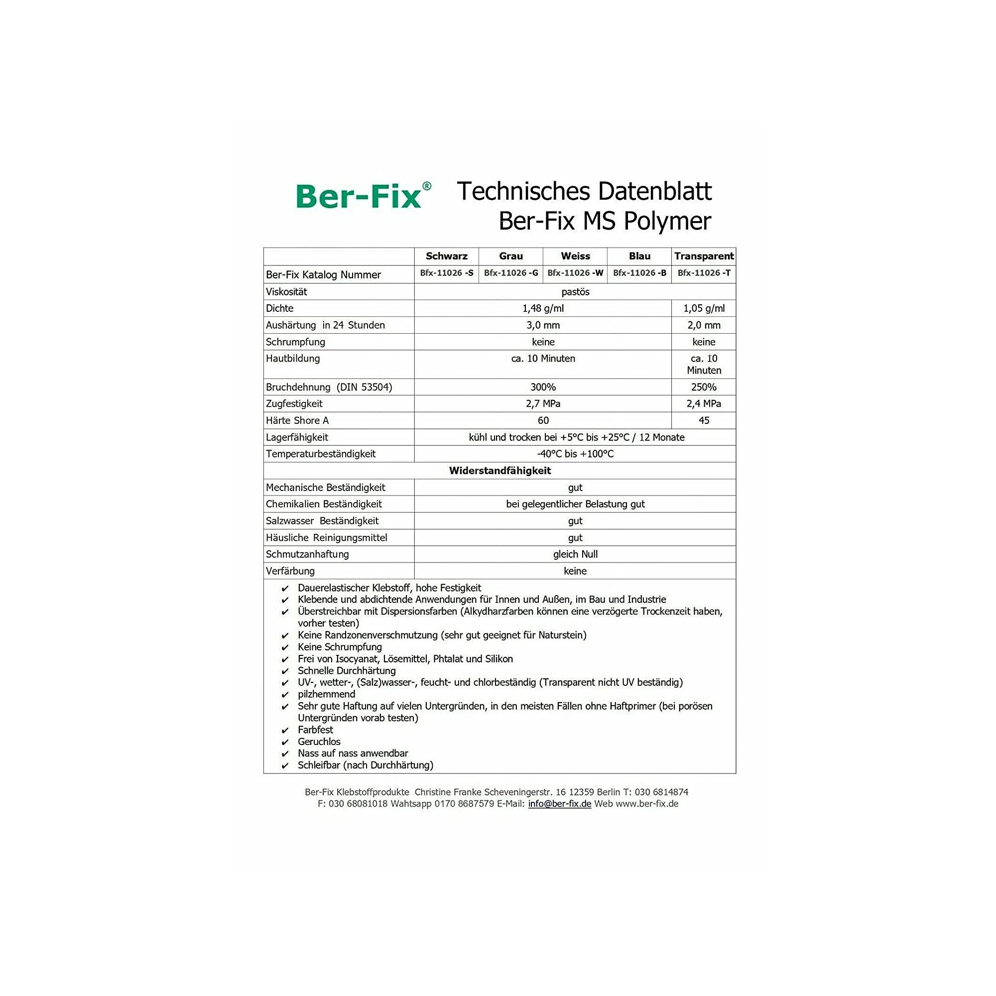 Ber-Fix® MS-Polymer grau 10x