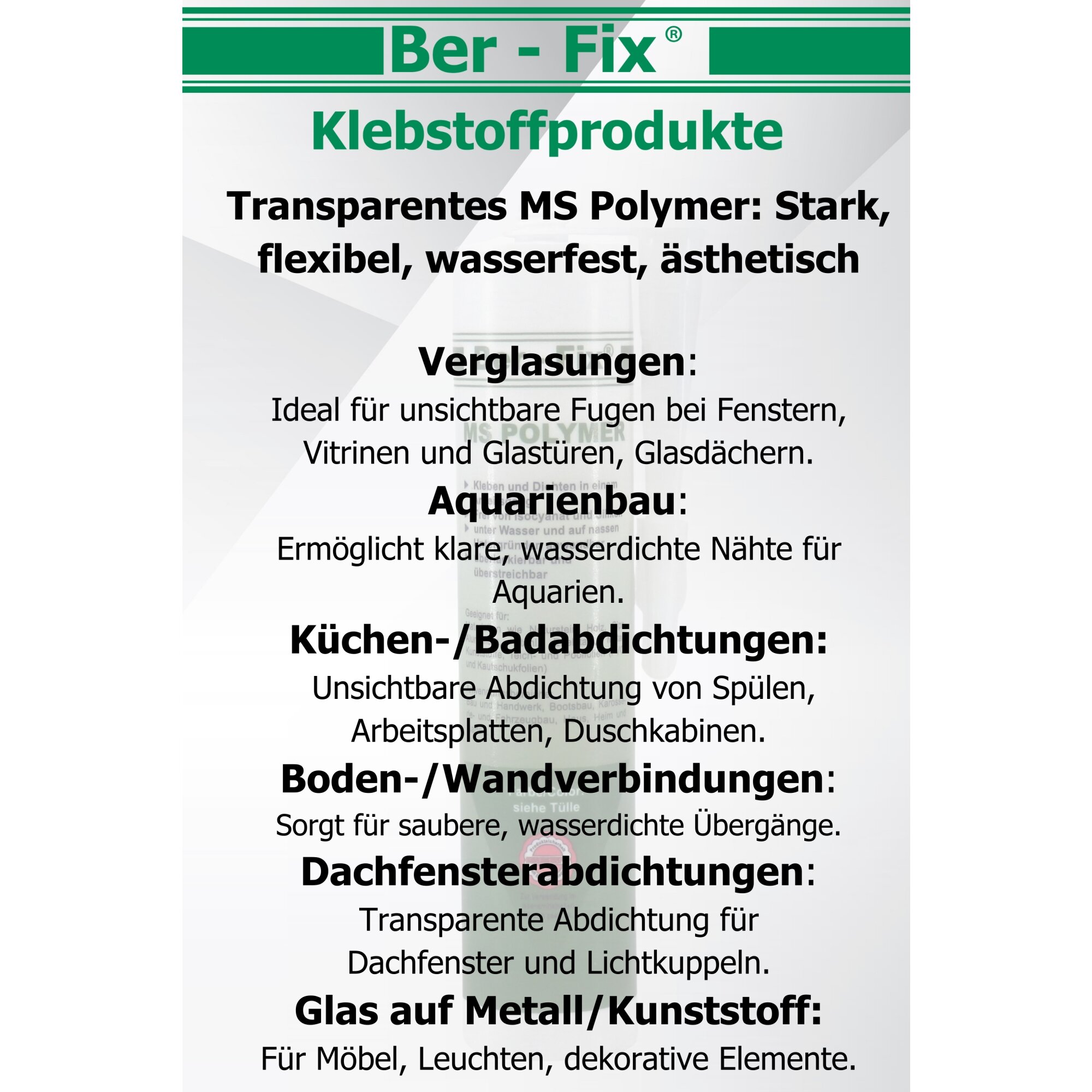 Ber-Fix® MS-Polymer transparent 5x