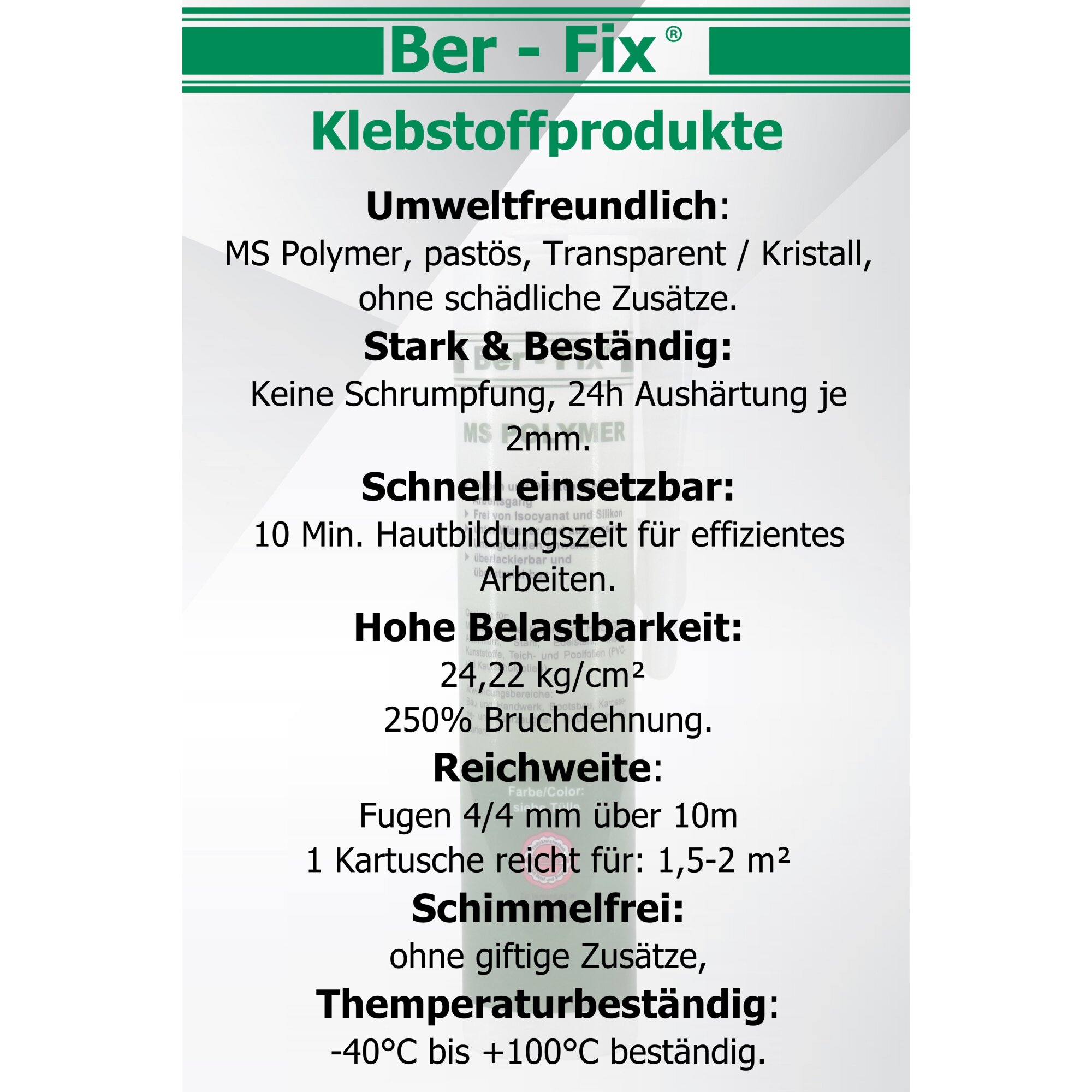 Ber-Fix® MS-Polymer transparent 5x