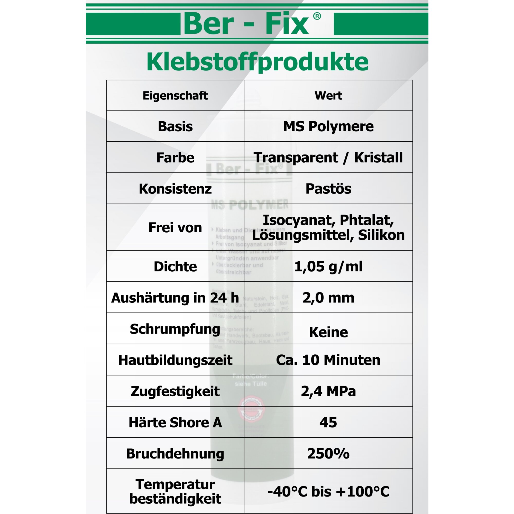 Ber-Fix® MS-Polymer transparent 5x