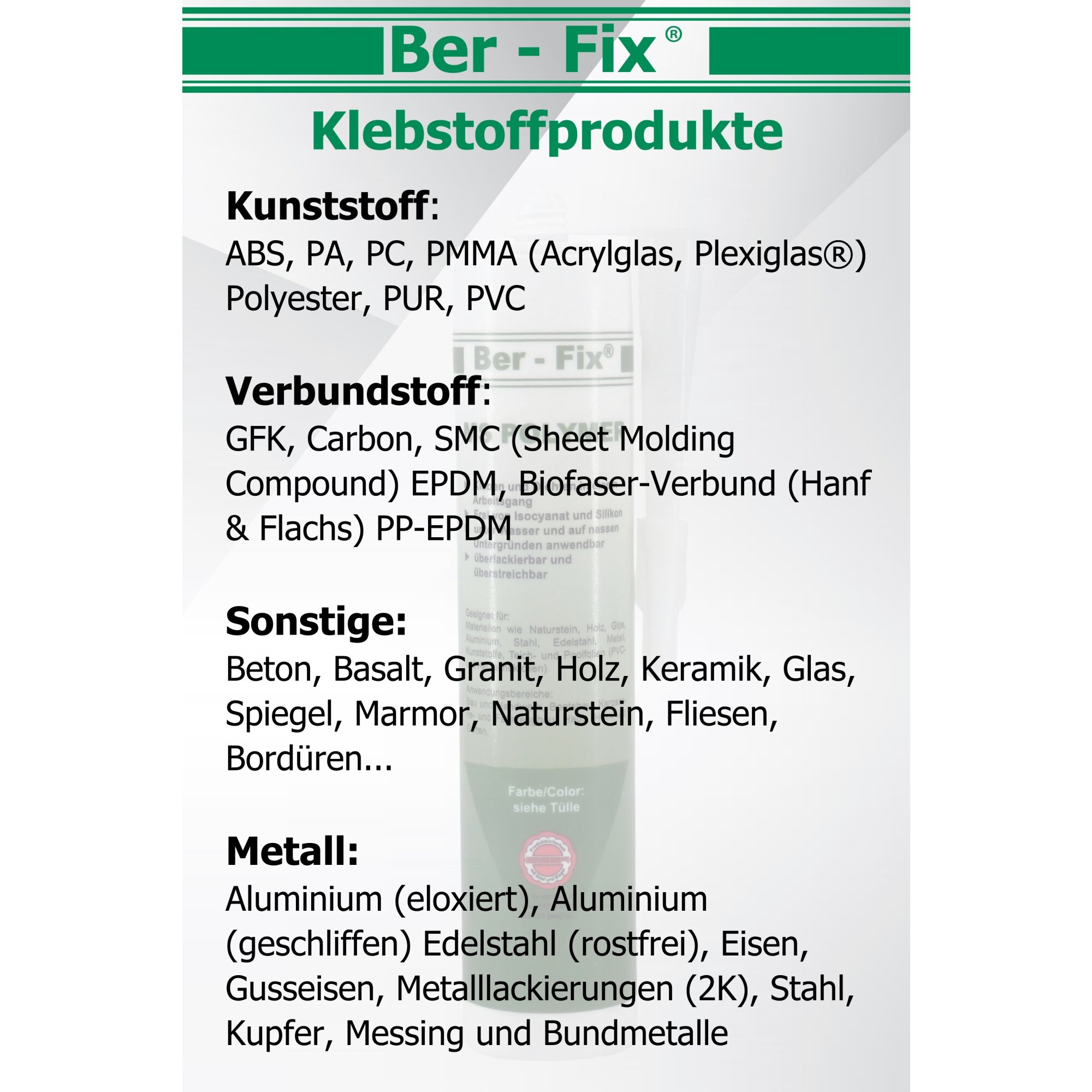 Ber-Fix® MS-Polymer transparent 5x