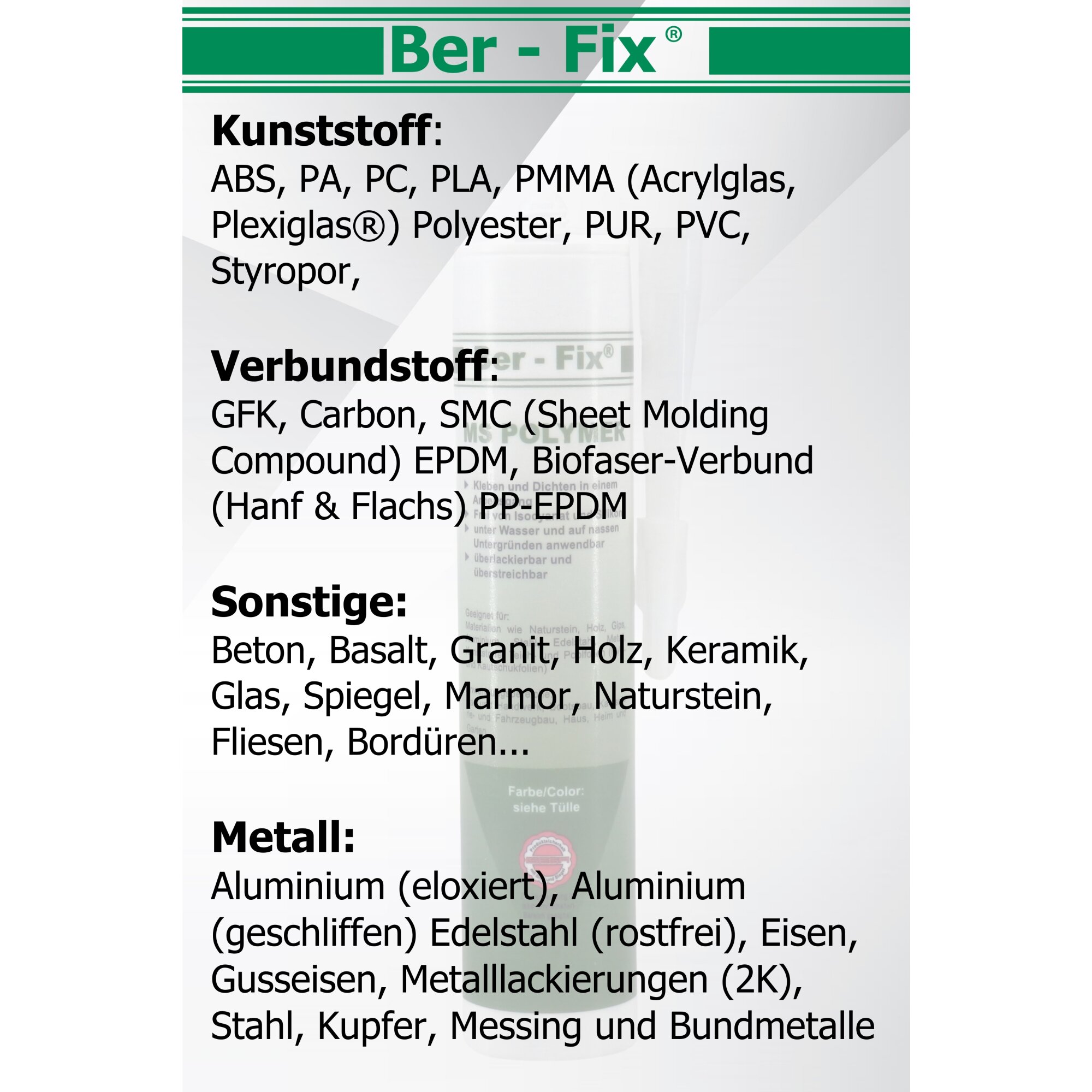 Ber-Fix® MS-Polymer weiß 10x