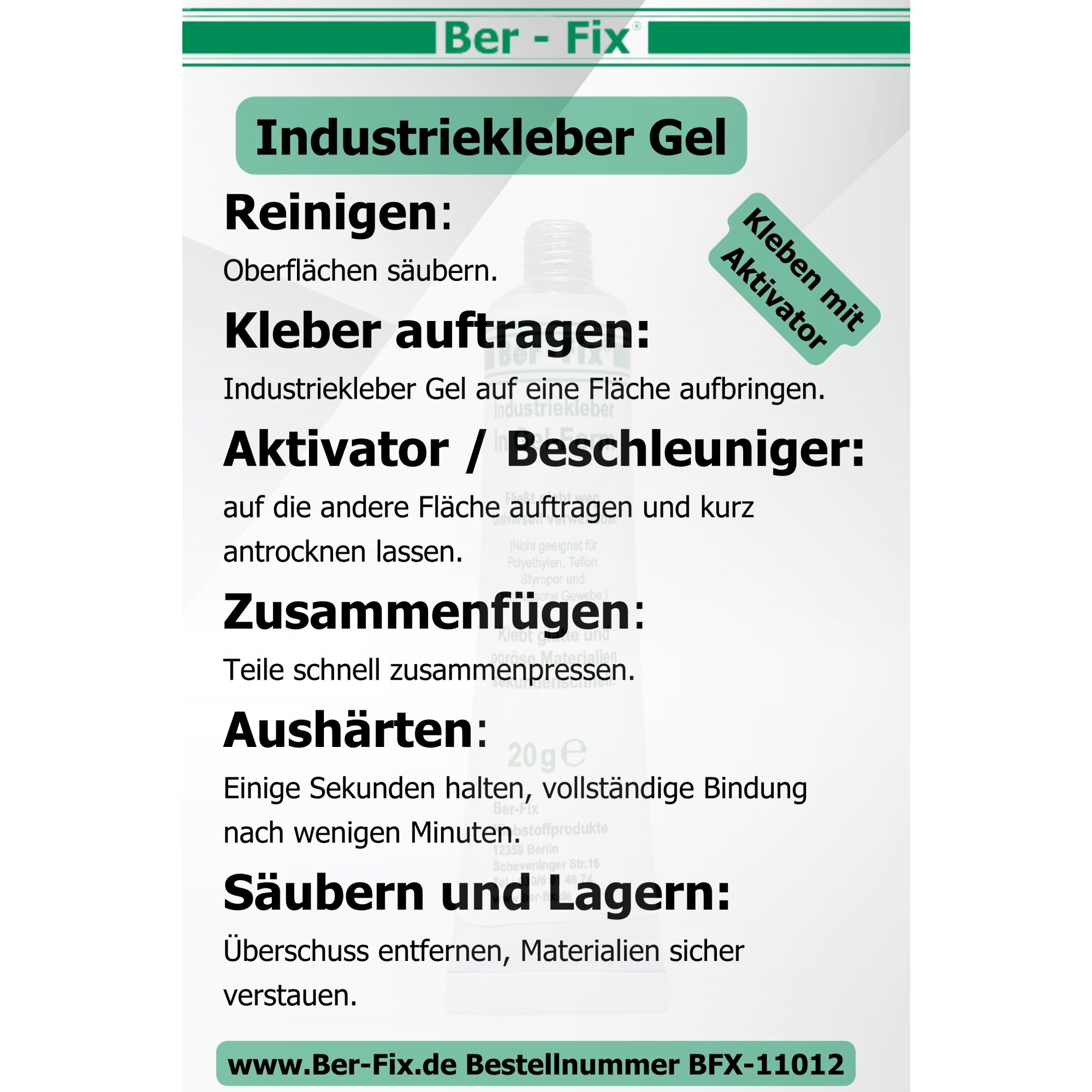 Ber-Fix® Industriekleber Gel 6x 20g