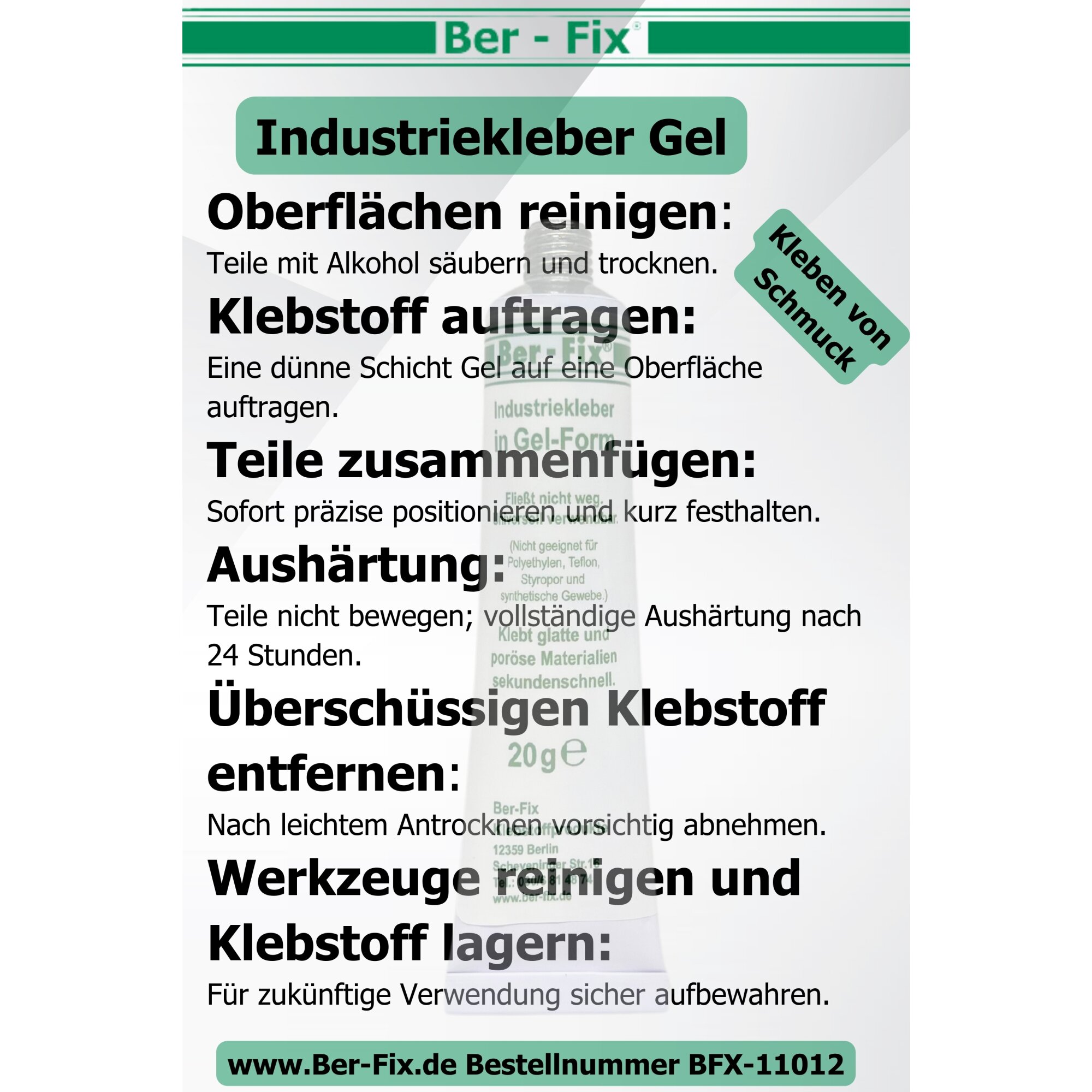 Ber-Fix® Industriekleber Gel 6x 20g