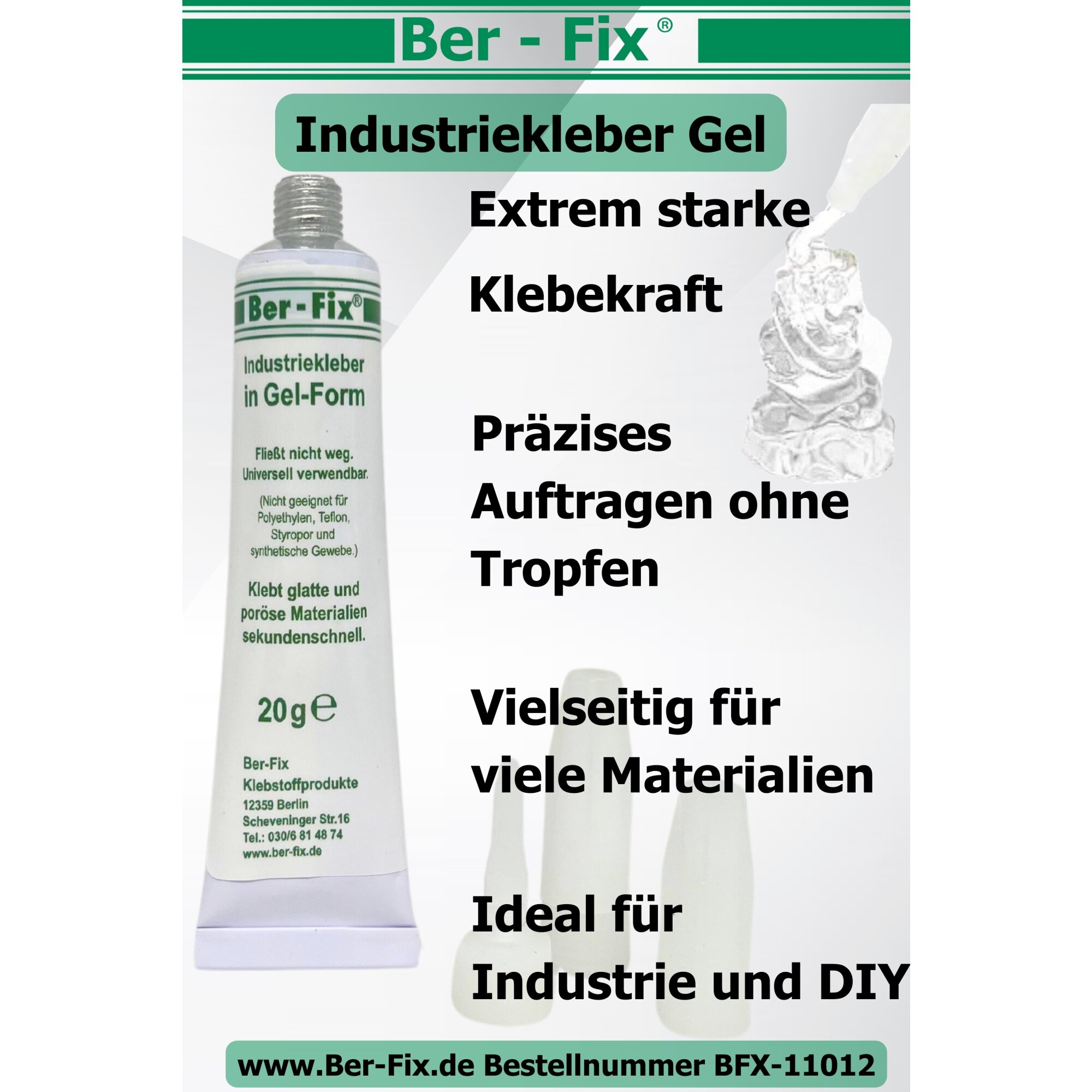 Ber-Fix® Industriekleber Gel 6x 20g