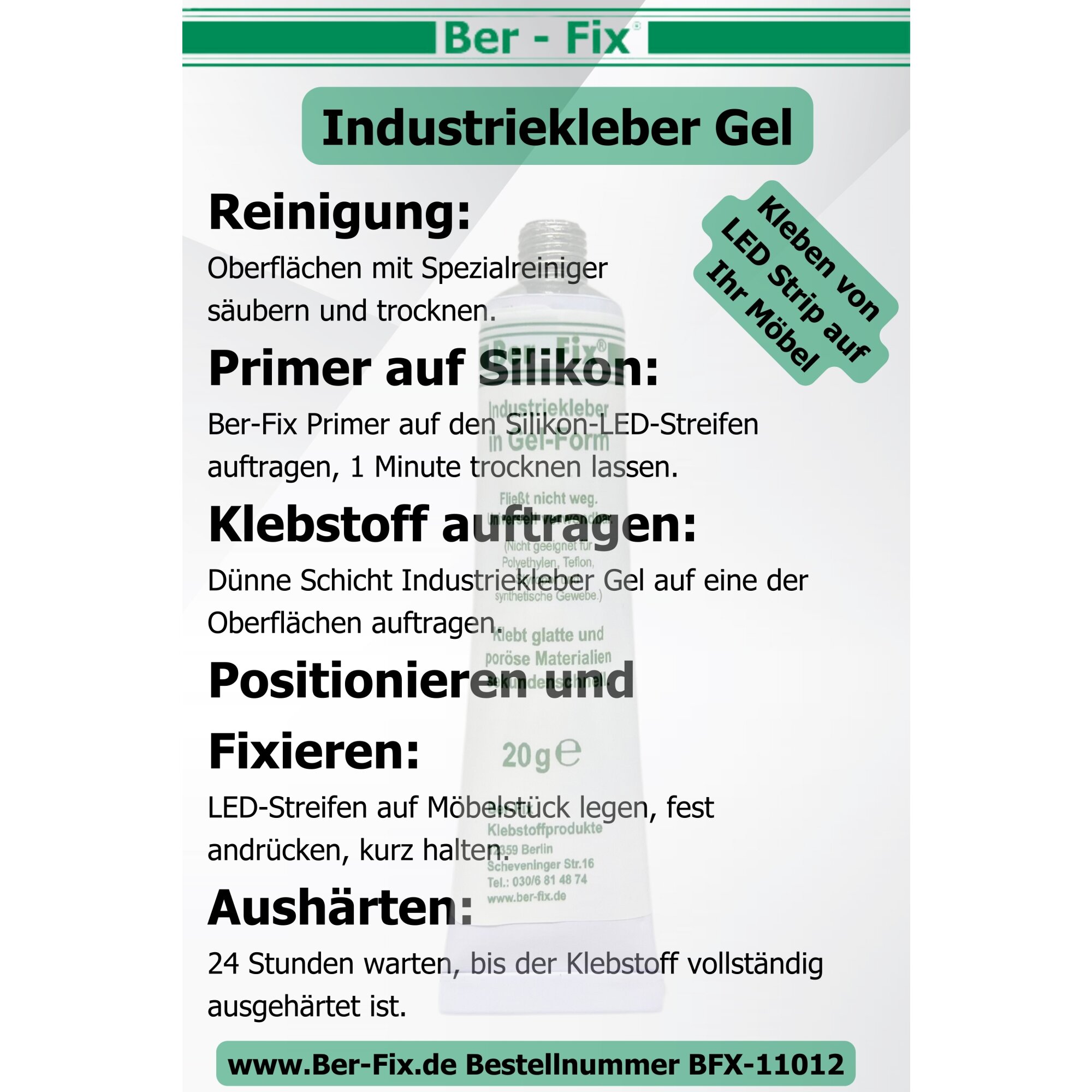 Ber-Fix® Industriekleber Gel 6x 20g