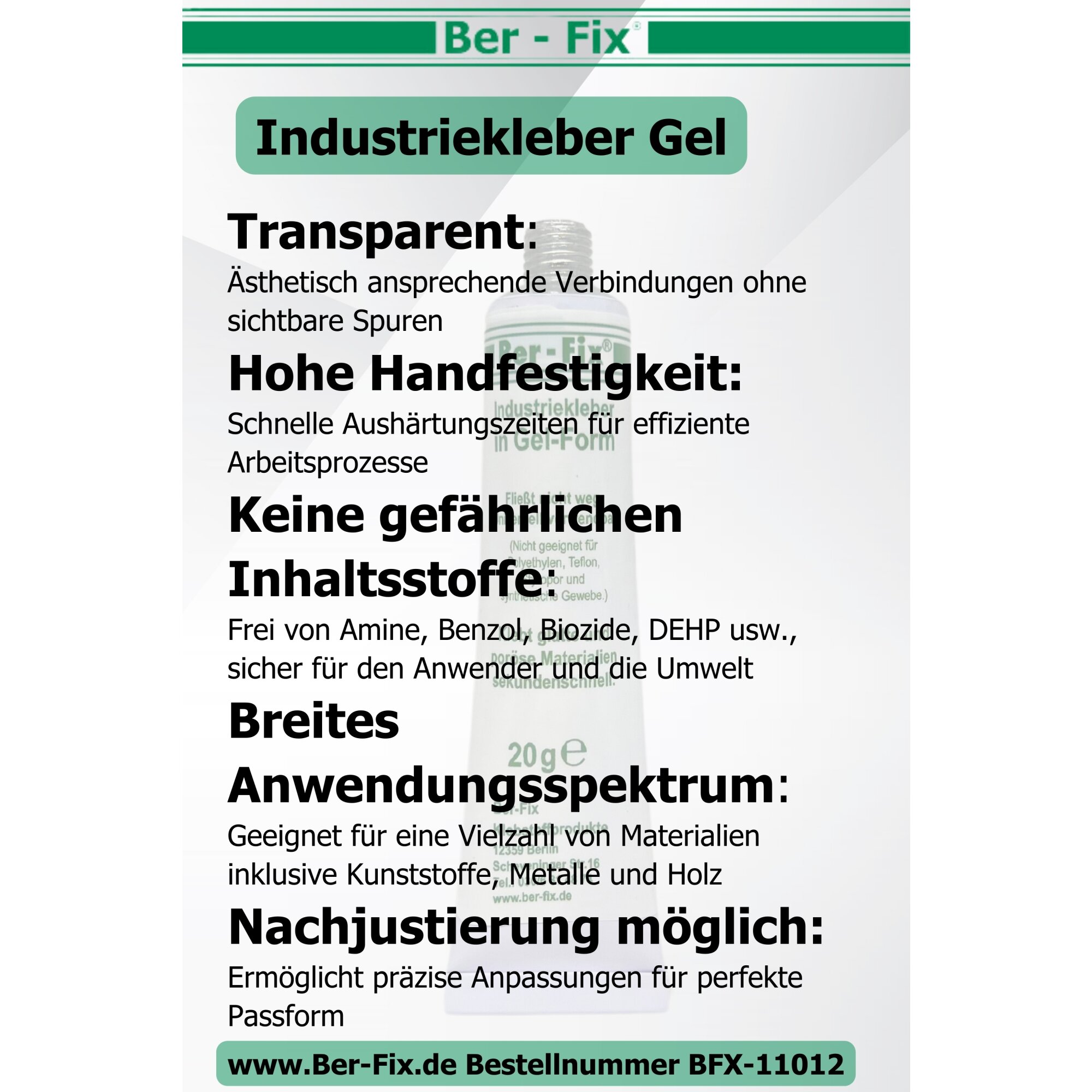 Ber-Fix® Industriekleber Gel 6x 20g