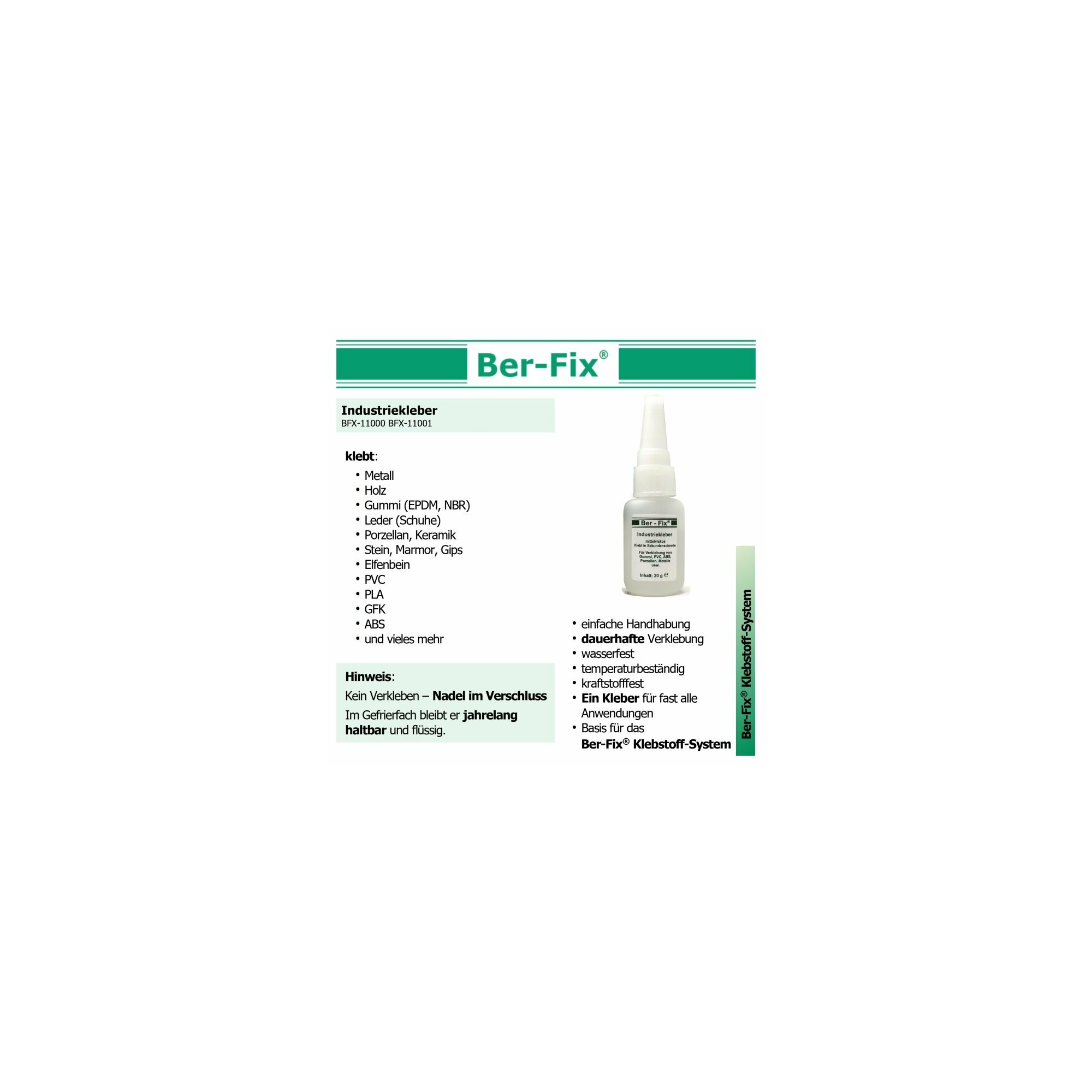 Ber-Fix® Industriekleber (niedrigviskos) 500g 12x