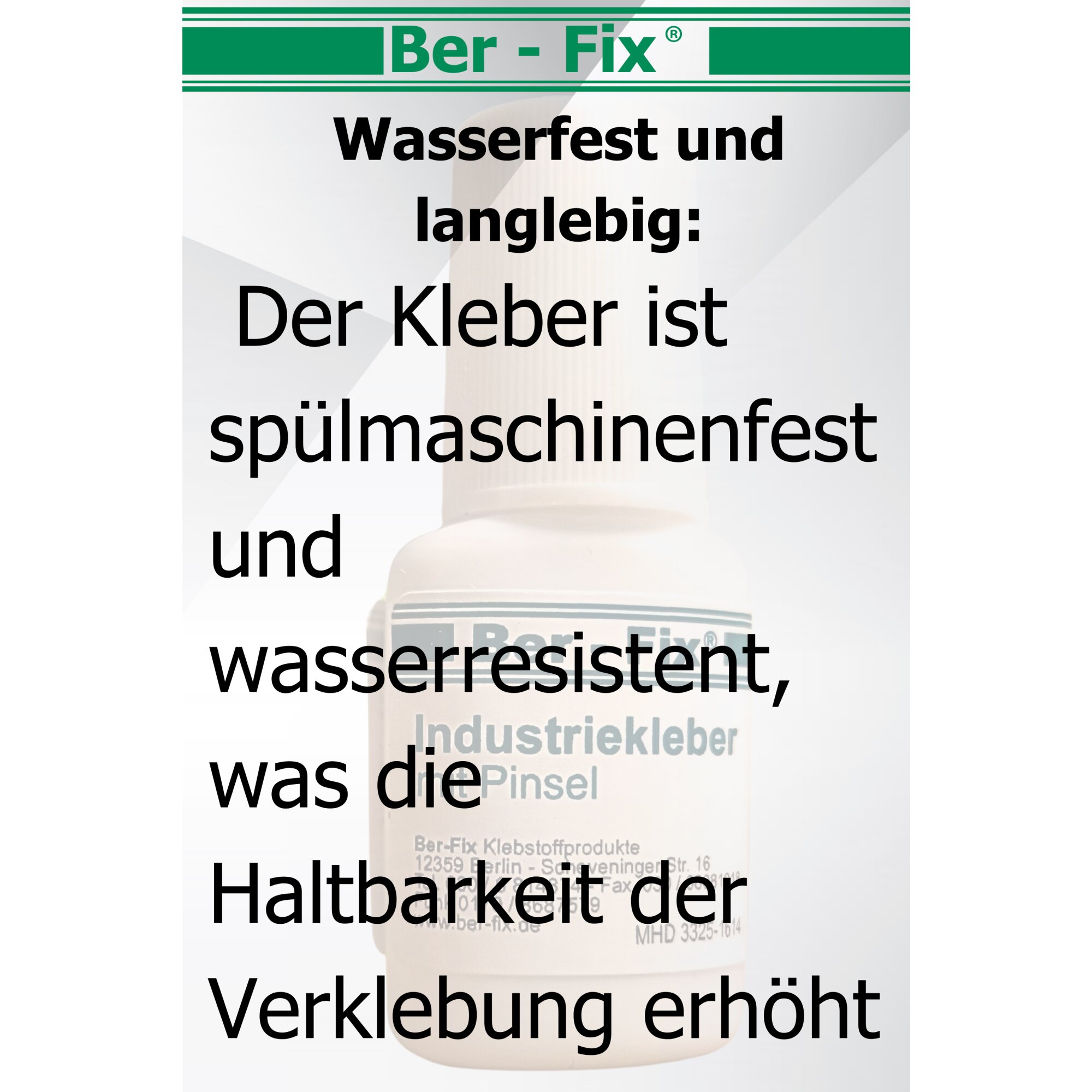 Ber-Fix 5g Industriekleber mit Pinsel – Für saubere, präzise Verklebungen – Ideal für Metall, Holz und Kunststoff