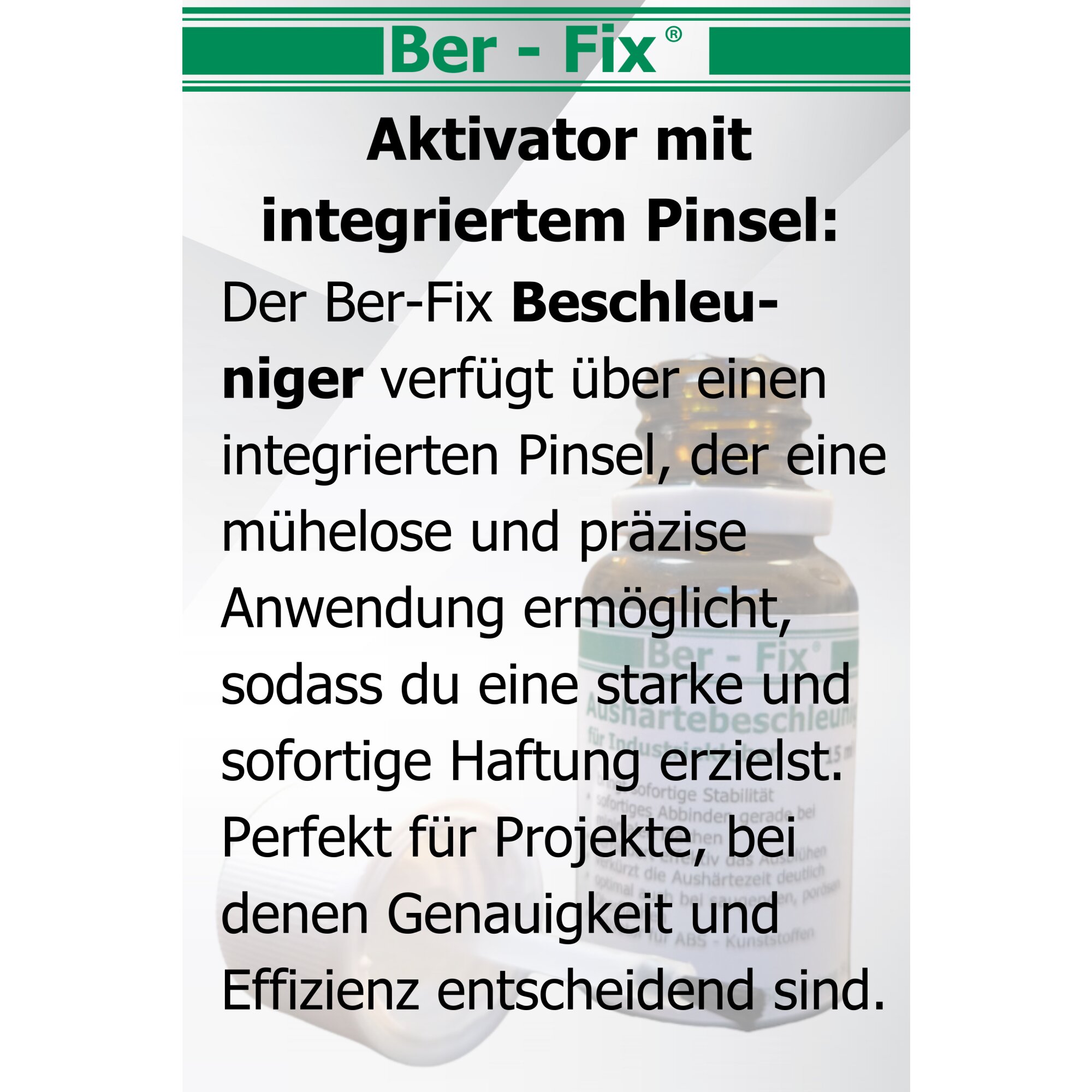 Ber-Fix 5g Industriekleber mit Pinsel – Für saubere, präzise Verklebungen – Ideal für Metall, Holz und Kunststoff