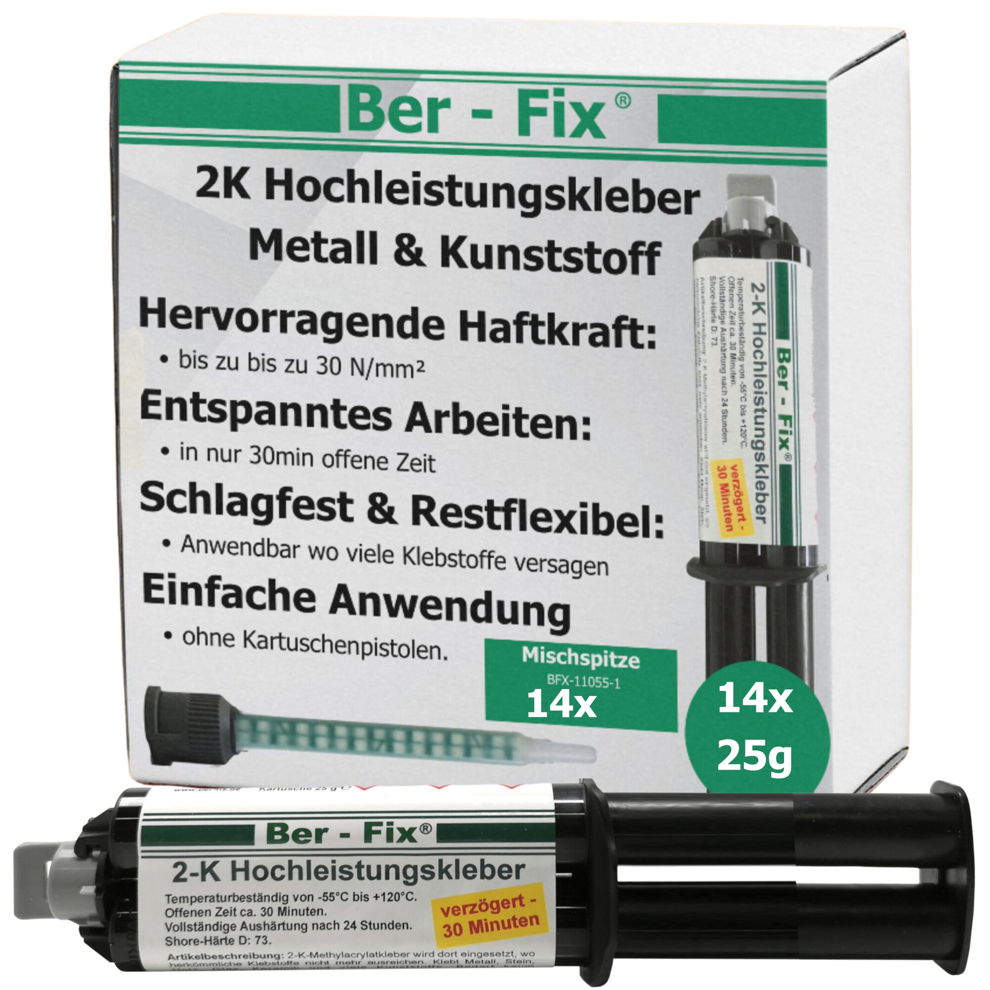 Ber-Fix® 2K-Hochleistungskleber 25g 30 Min. 14x