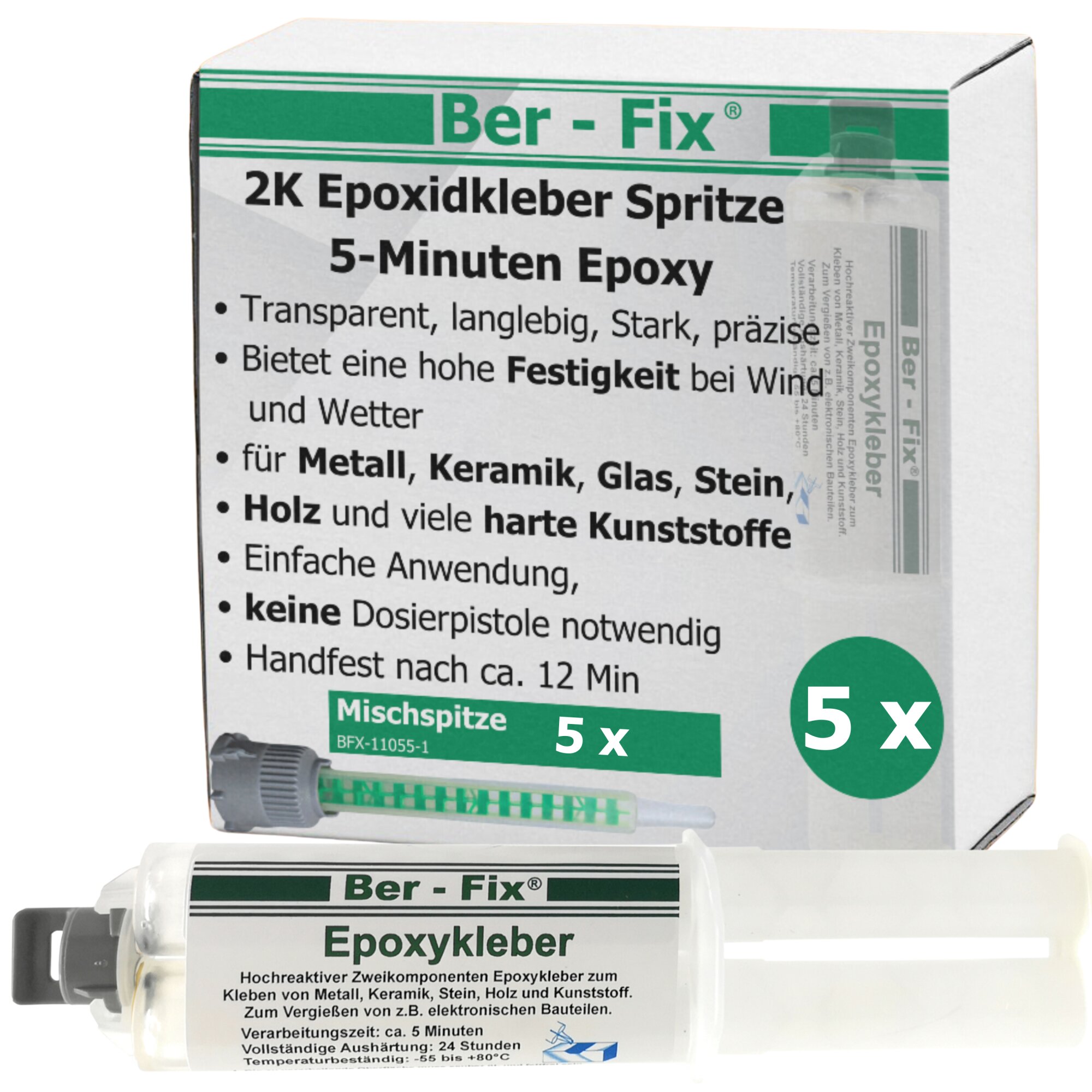 Ber-Fix® Epoxykleber 25g 5 Min. 5x