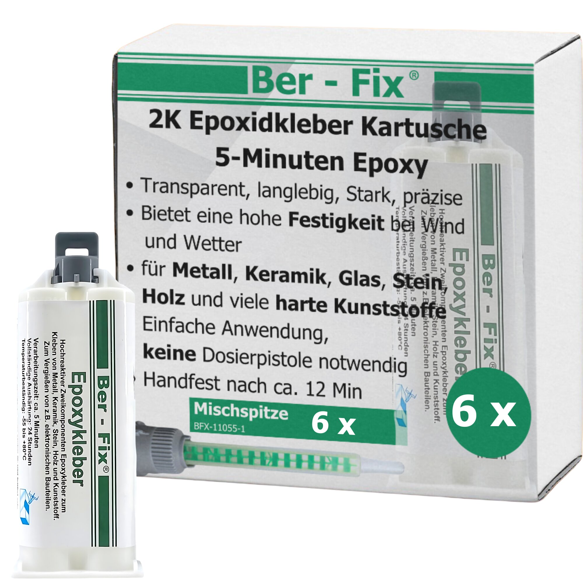 Ber-Fix® Epoxykleber 50g 5 Min. 6x