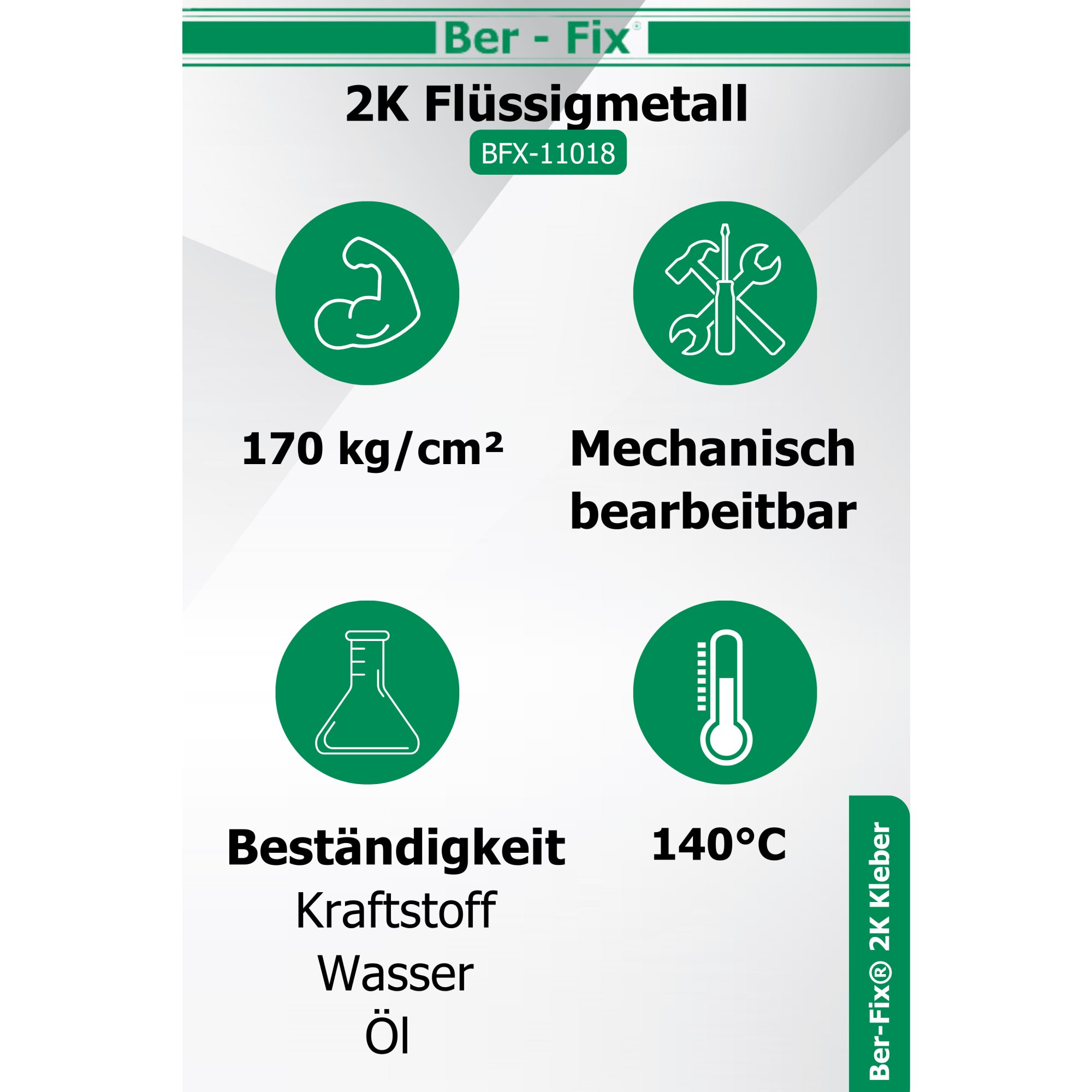 Ber-Fix® Flüssigmetall 50g 30 Min. + 5 Extra Spitzen + Pistole