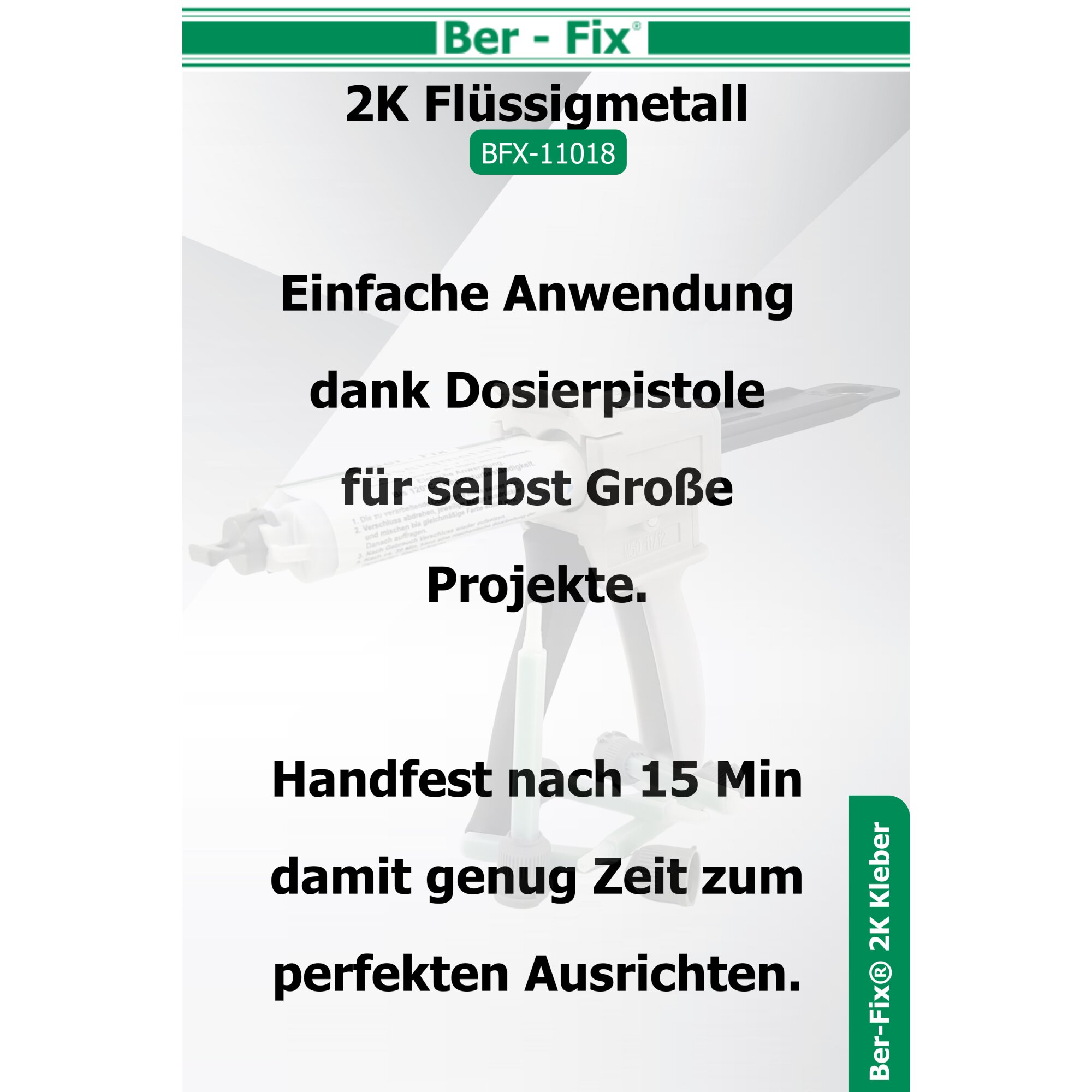 Ber-Fix® Flüssigmetall 50g – 2K Metallkleber bis 120°C | Für Dosierpistole, Reparaturen & Hochfeste Anwendungen