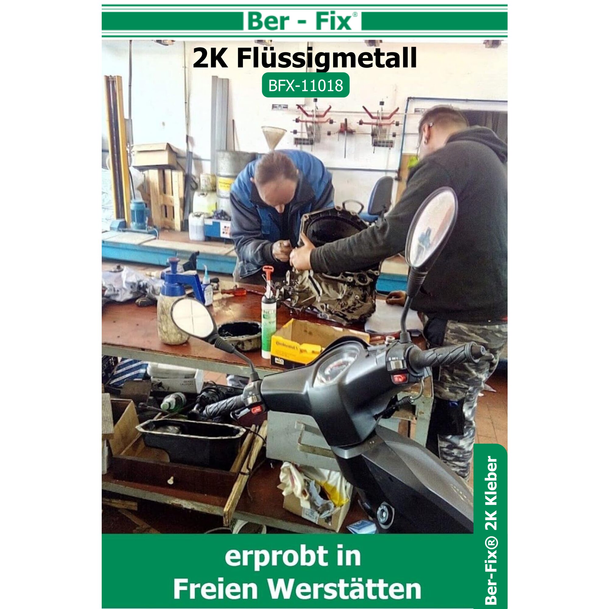 Ber-Fix® Flüssigmetall 50g – 2K Metallkleber bis 120°C | Für Dosierpistole, Reparaturen & Hochfeste Anwendungen