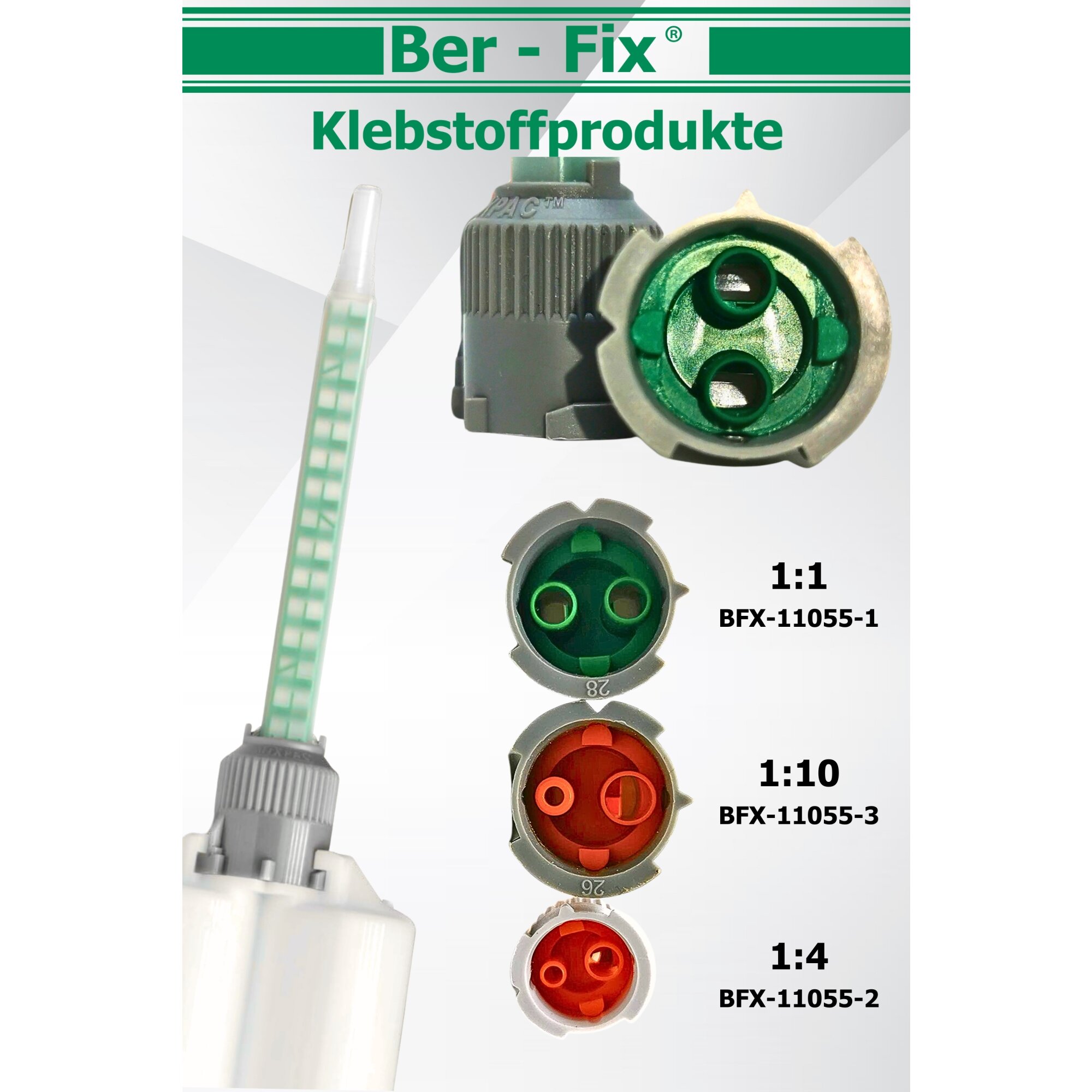 Ber-Fix® Mischdüsen 1:1 grau 25er Spar Pack