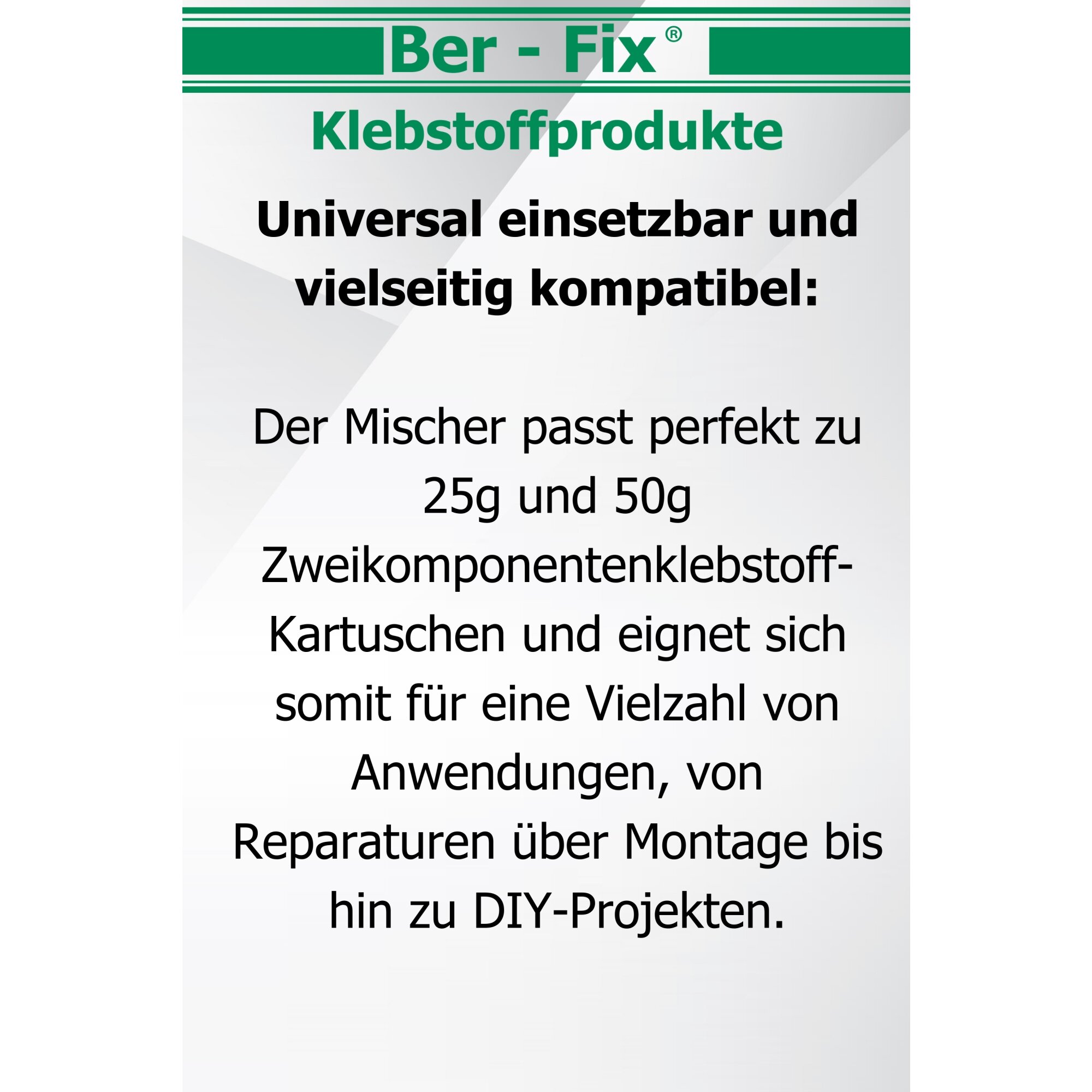 Ber-Fix® Mischdüsen 1:1 grau 100er Spar Pack