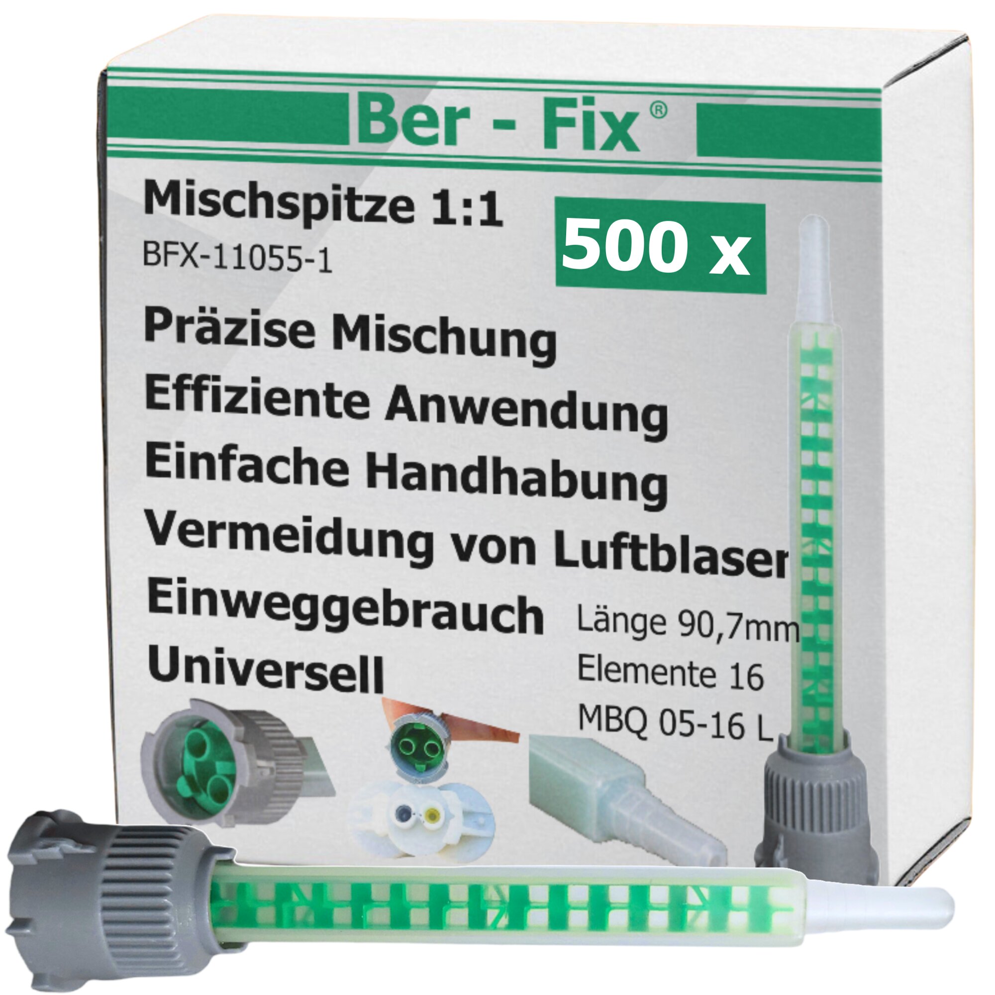 Ber-Fix® Mischdüsen 1:1 grau 500er Spar Pack