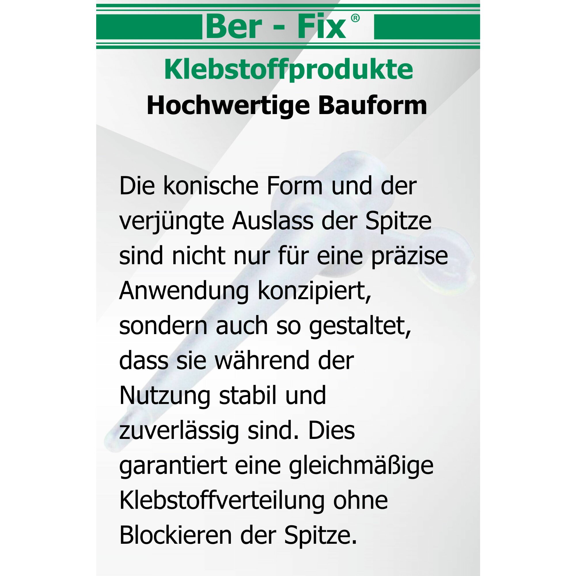 Ber-Fix® Fein-Dosierspitzen – Präzise Applikation für Kleber & Flüssigkeiten | Ideal für feine Arbeiten & schwer zugängliche Stellen