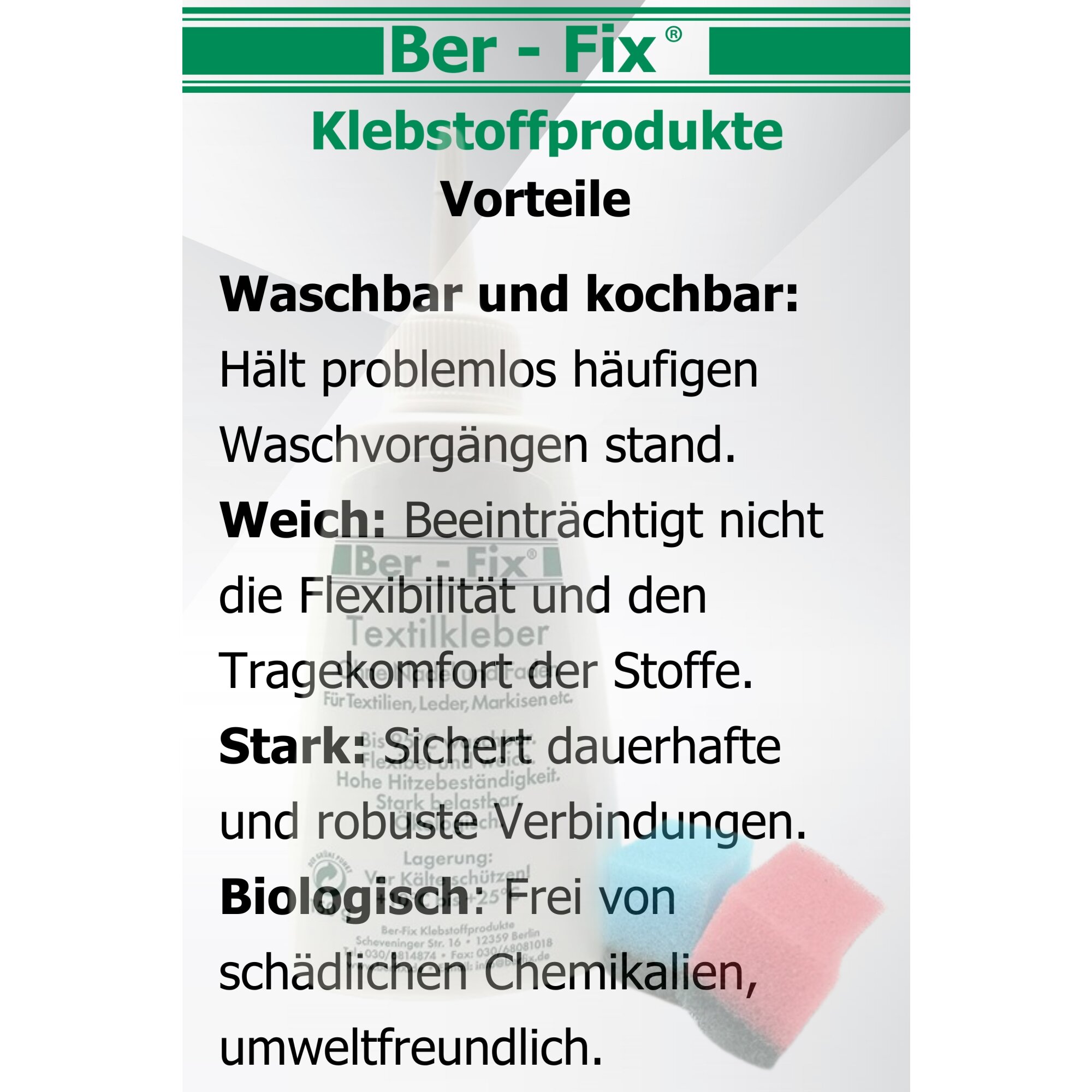 Ber-Fix® Textilkleber – Waschmaschinenfest...