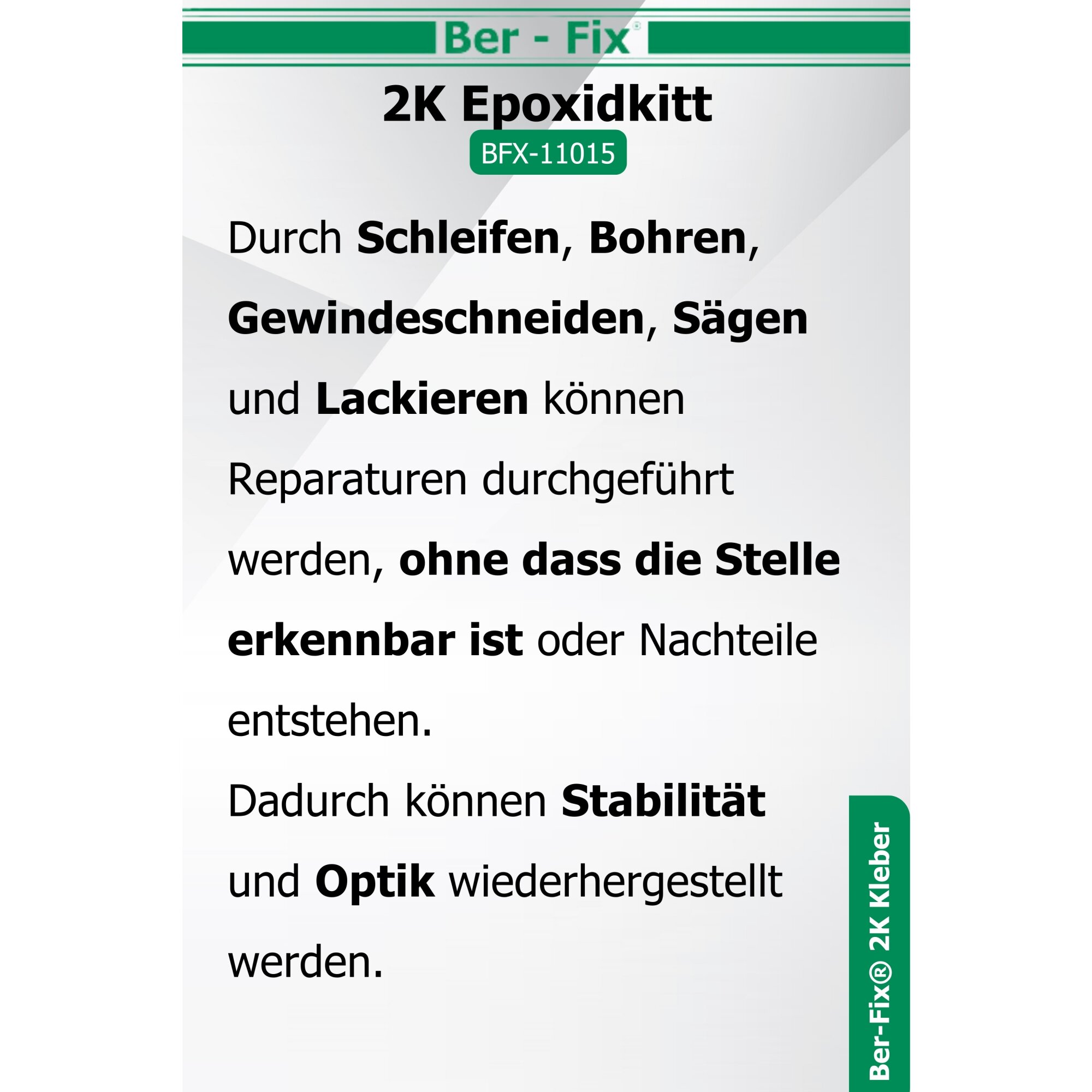 Ber-Fix® Epoxidkitt – Hochtemperatur 2K Metall-Reparaturkitt bis 300°C | Ideal für Füllen, Modellieren & Reparieren