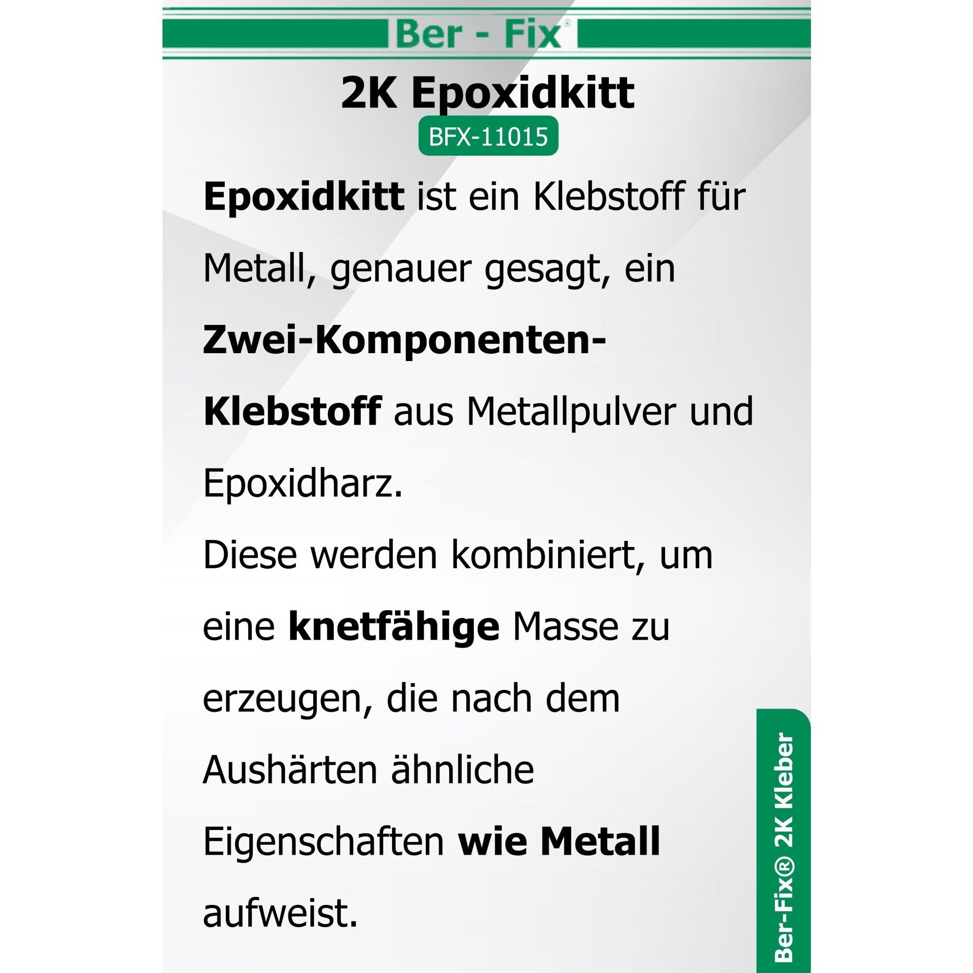 Ber-Fix® Epoxidkitt – Hochtemperatur 2K Metall-Reparaturkitt bis 300°C | Ideal für Füllen, Modellieren & Reparieren