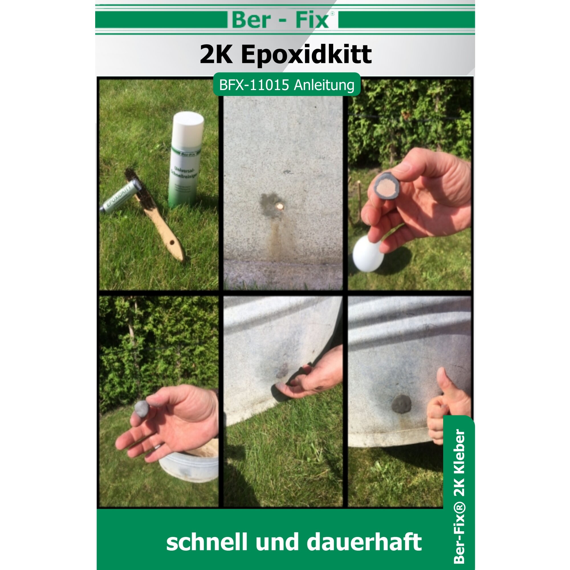 Ber-Fix® Epoxidkitt – Hochtemperatur 2K Metall-Reparaturkitt bis 300°C | Ideal für Füllen, Modellieren & Reparieren