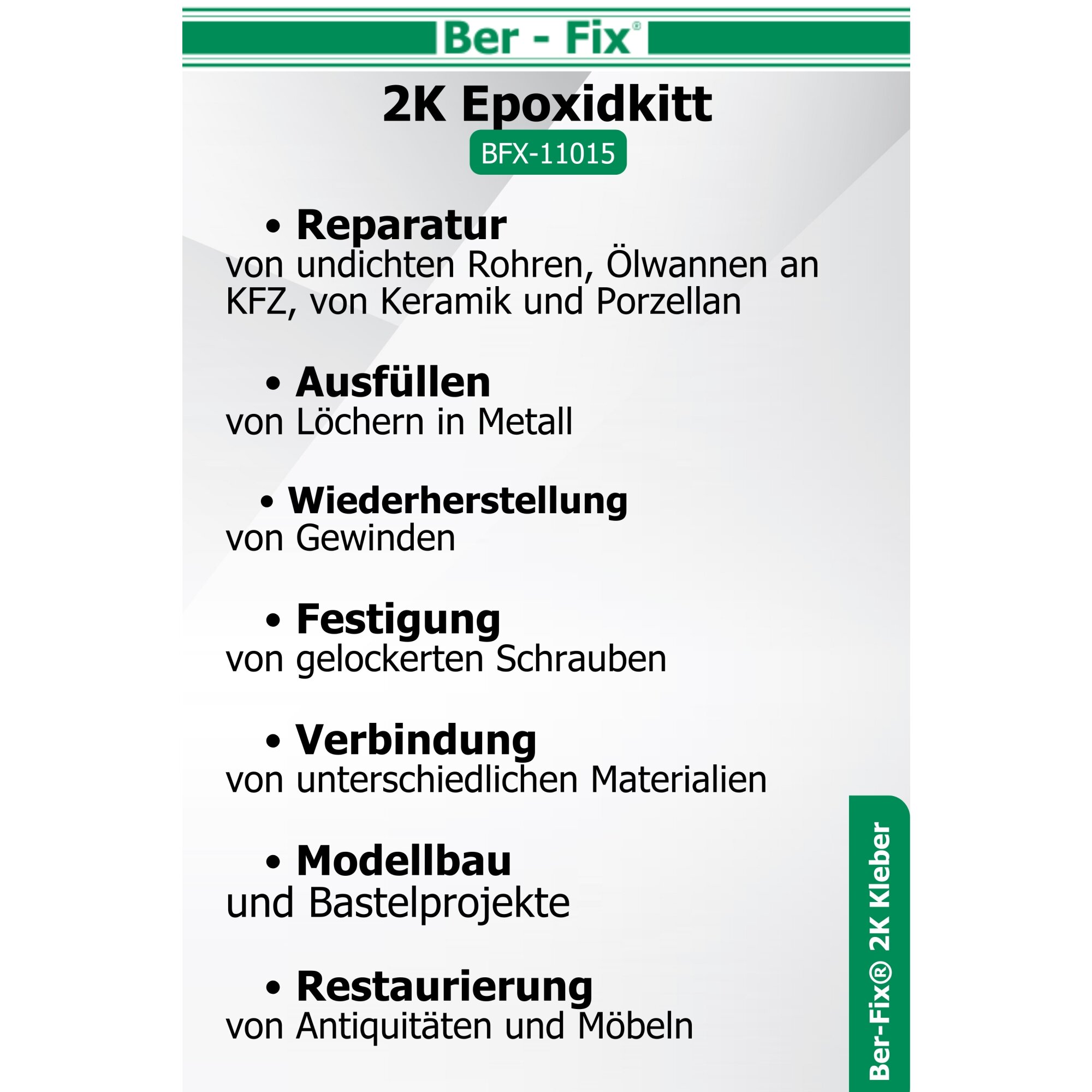 Ber-Fix® Epoxidkitt – Hochtemperatur 2K Metall-Reparaturkitt bis 300°C | Ideal für Füllen, Modellieren & Reparieren