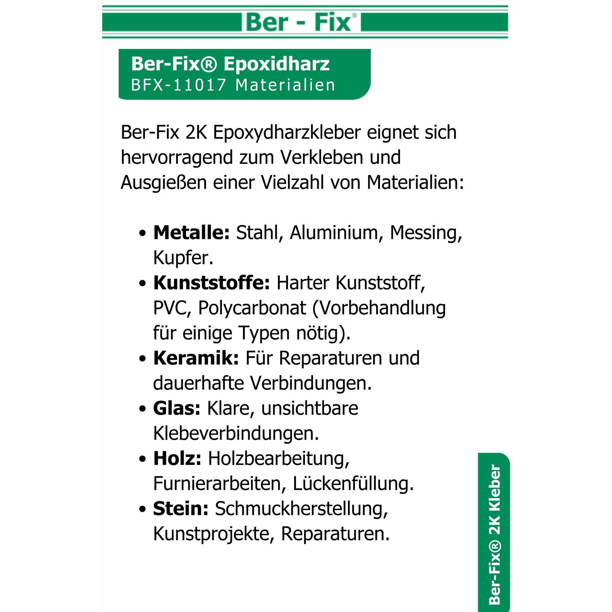 Ber-Fix® Epoxykleber 25g – 2K Epoxidharz-Kleber | Honigartige Konsistenz zum Kleben & Vergießen von Metall, Kunststoff & Holz