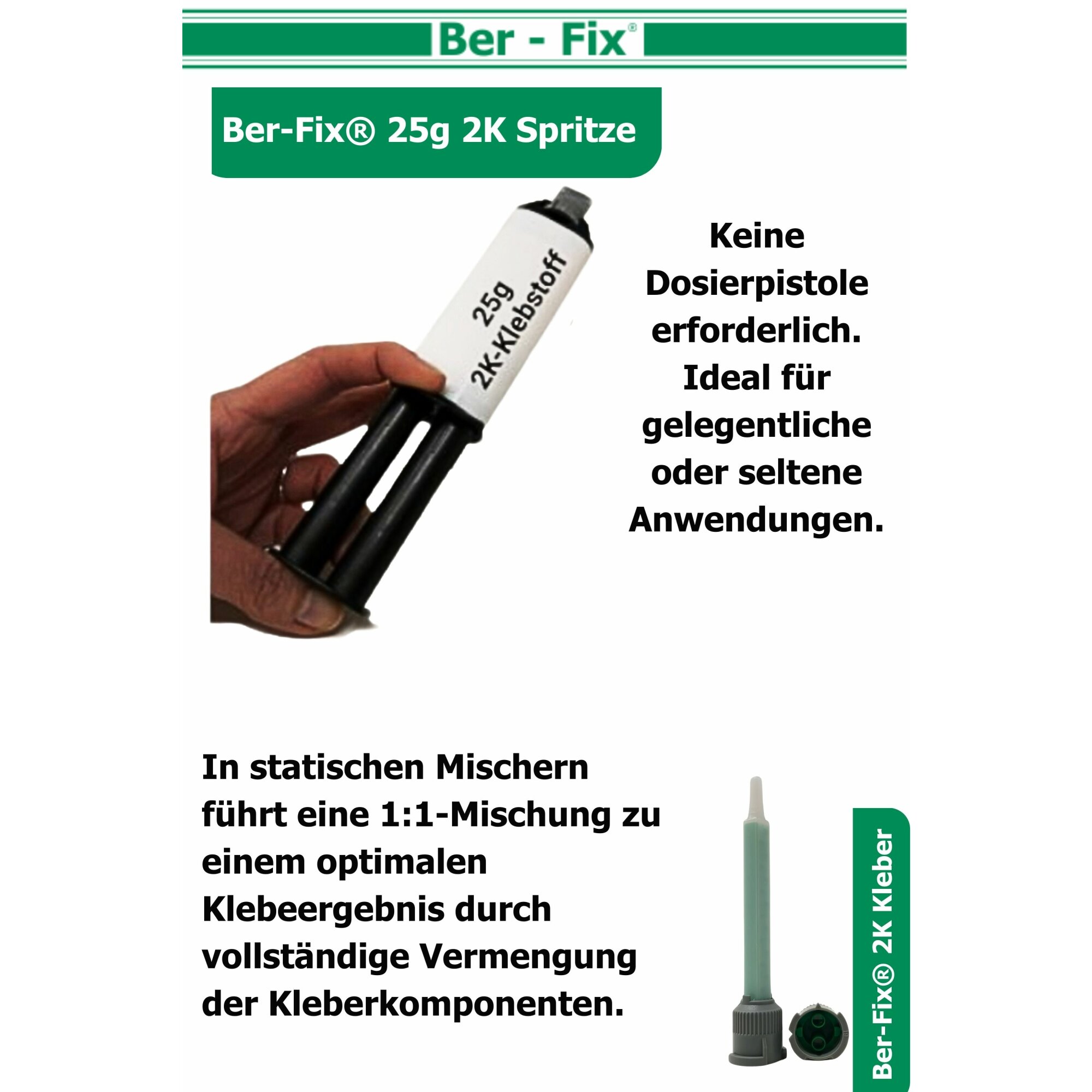 Ber-Fix® Epoxykleber 25g – 2K Epoxidharz-Kleber | Honigartige Konsistenz zum Kleben & Vergießen von Metall, Kunststoff & Holz