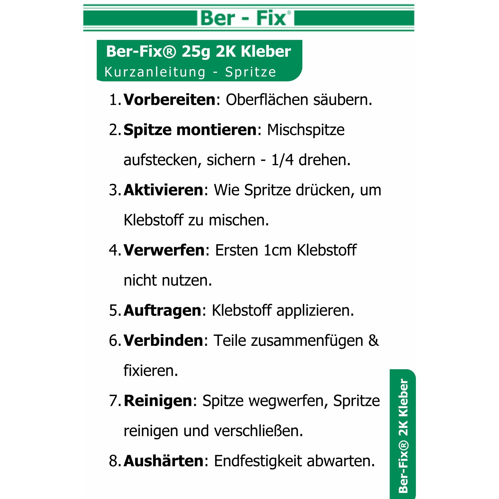 Ber-Fix® Epoxykleber 25g – 2K Epoxidharz-Kleber | Honigartige Konsistenz zum Kleben & Vergießen von Metall, Kunststoff & Holz