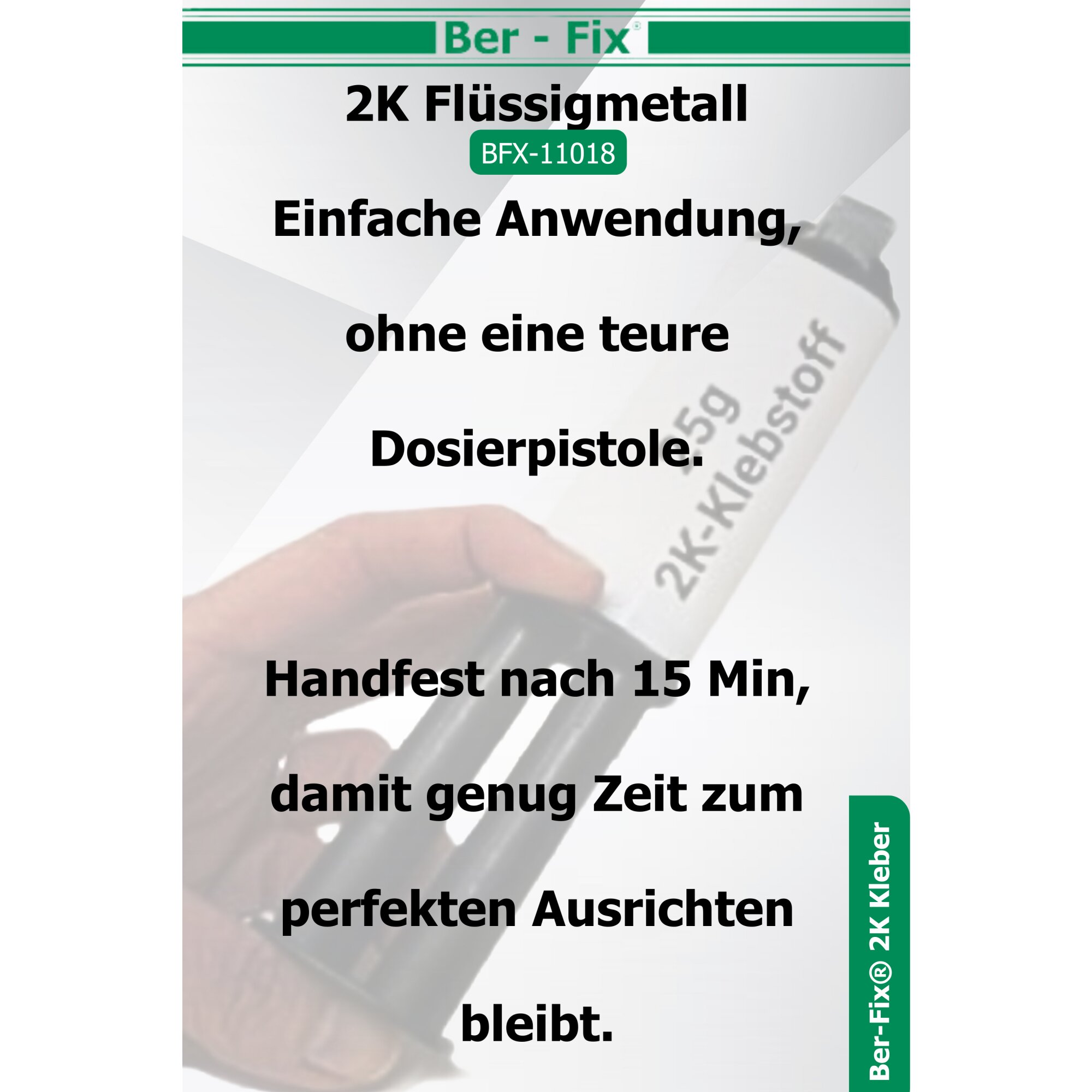 Ber-Fix® Flüssigmetall 25g – 2K Metallkleber bis 120°C | Für Reparaturen, Modellierungen & Hochfeste Anwendungen