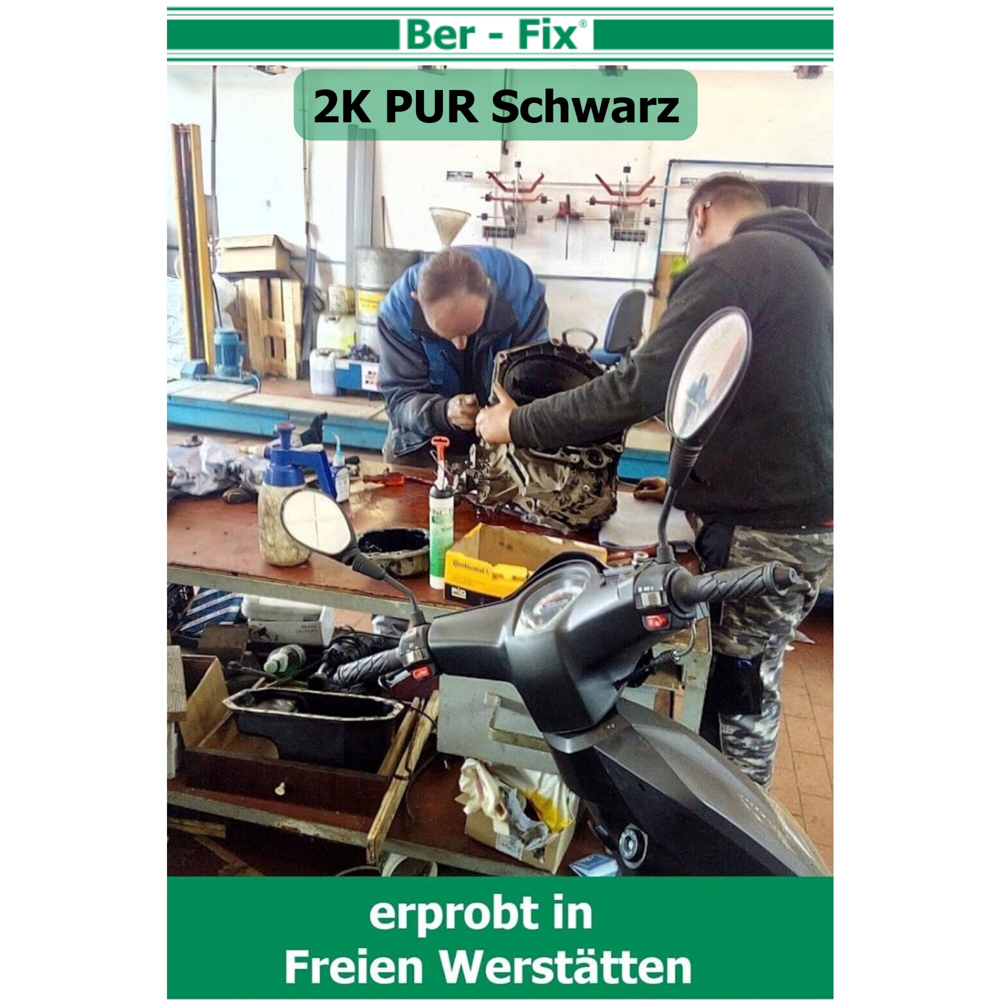 Ber-Fix® 2K-PUR Kleber 25g Schwarz – Hochviskoser Polyurethankleber (60 Sekunden) für Kunststoff | Präzise Dosierung, Stark & Vielseitig