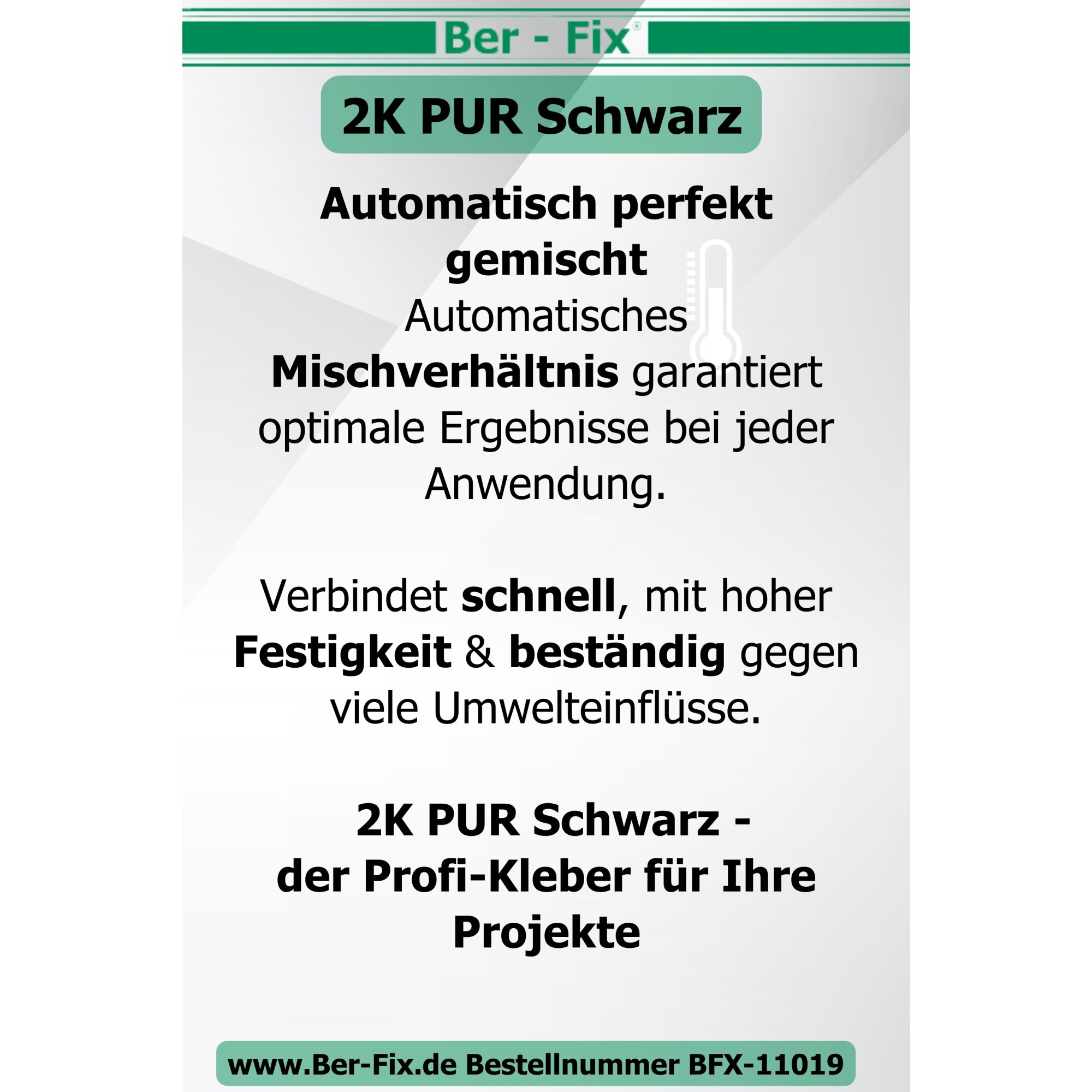 Ber-Fix® 2K-PUR Kleber 25g Schwarz – Hochviskoser Polyurethankleber (60 Sekunden) für Kunststoff | Präzise Dosierung, Stark & Vielseitig