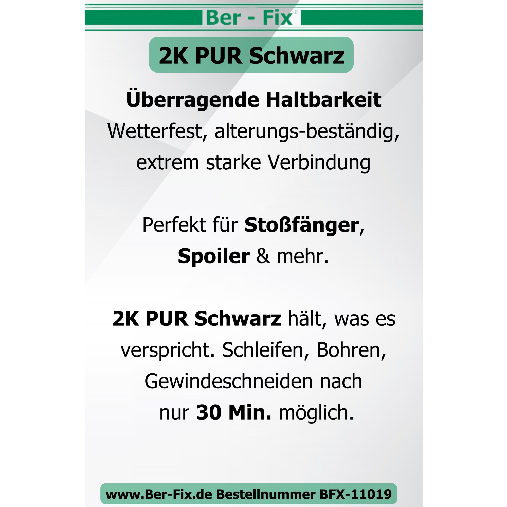 Ber-Fix® 2K-PUR Kleber 25g Schwarz – Hochviskoser Polyurethankleber (60 Sekunden) für Kunststoff | Präzise Dosierung, Stark & Vielseitig