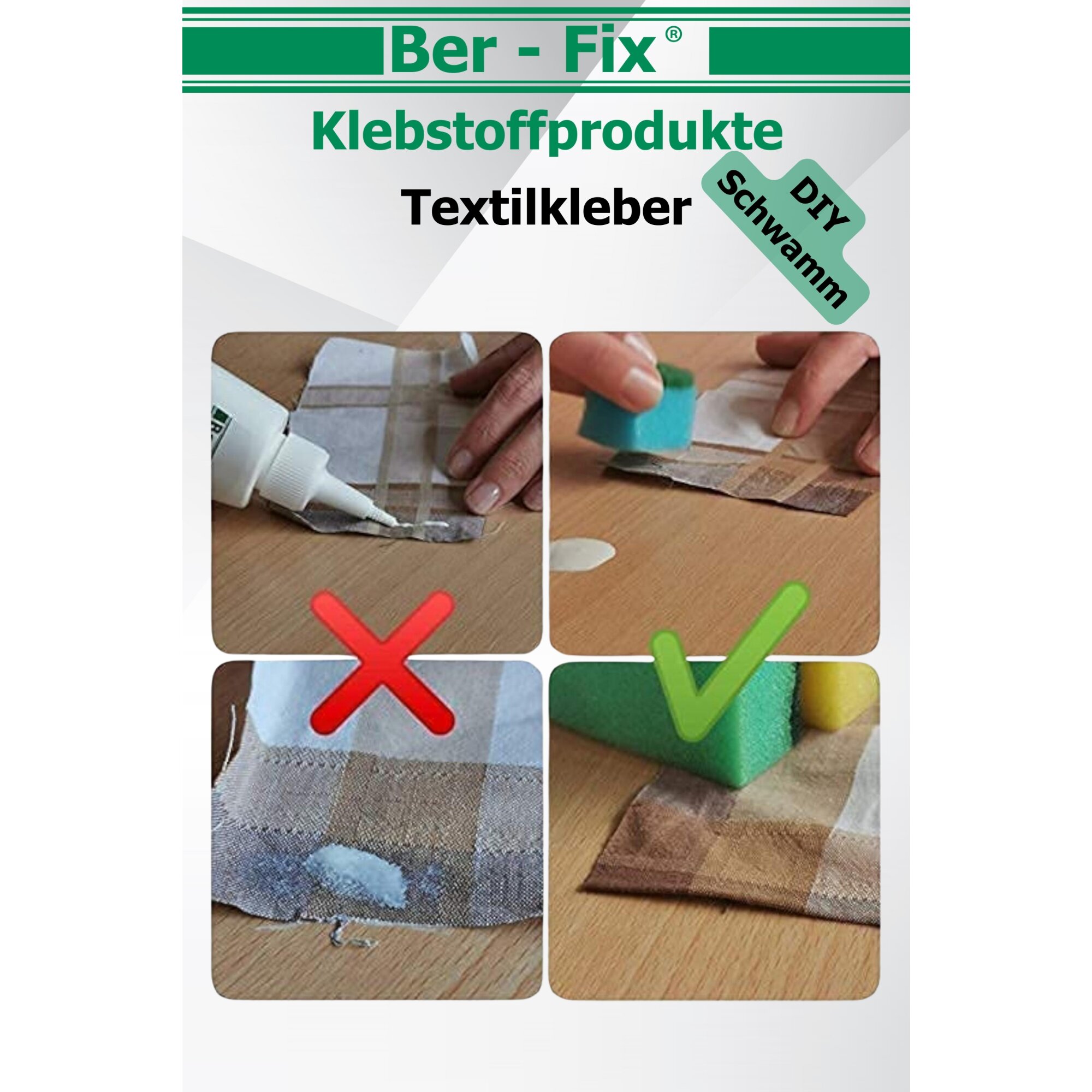 Ber-Fix® Textil-Designer-Set – Textilkleber & Schmucksteinkleber für kreative Frauen | DIY-Projekte & individuelle Designs