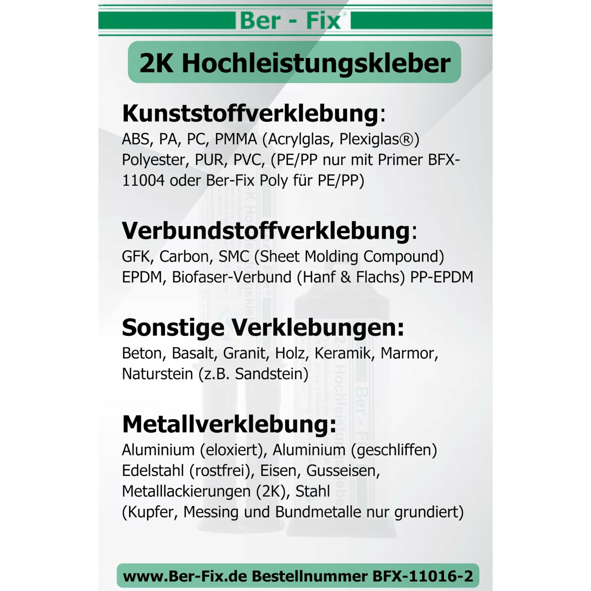 Ber-Fix® 2K-Hochleistungskleber 25g 3 Min. inklusive 6 Düsen