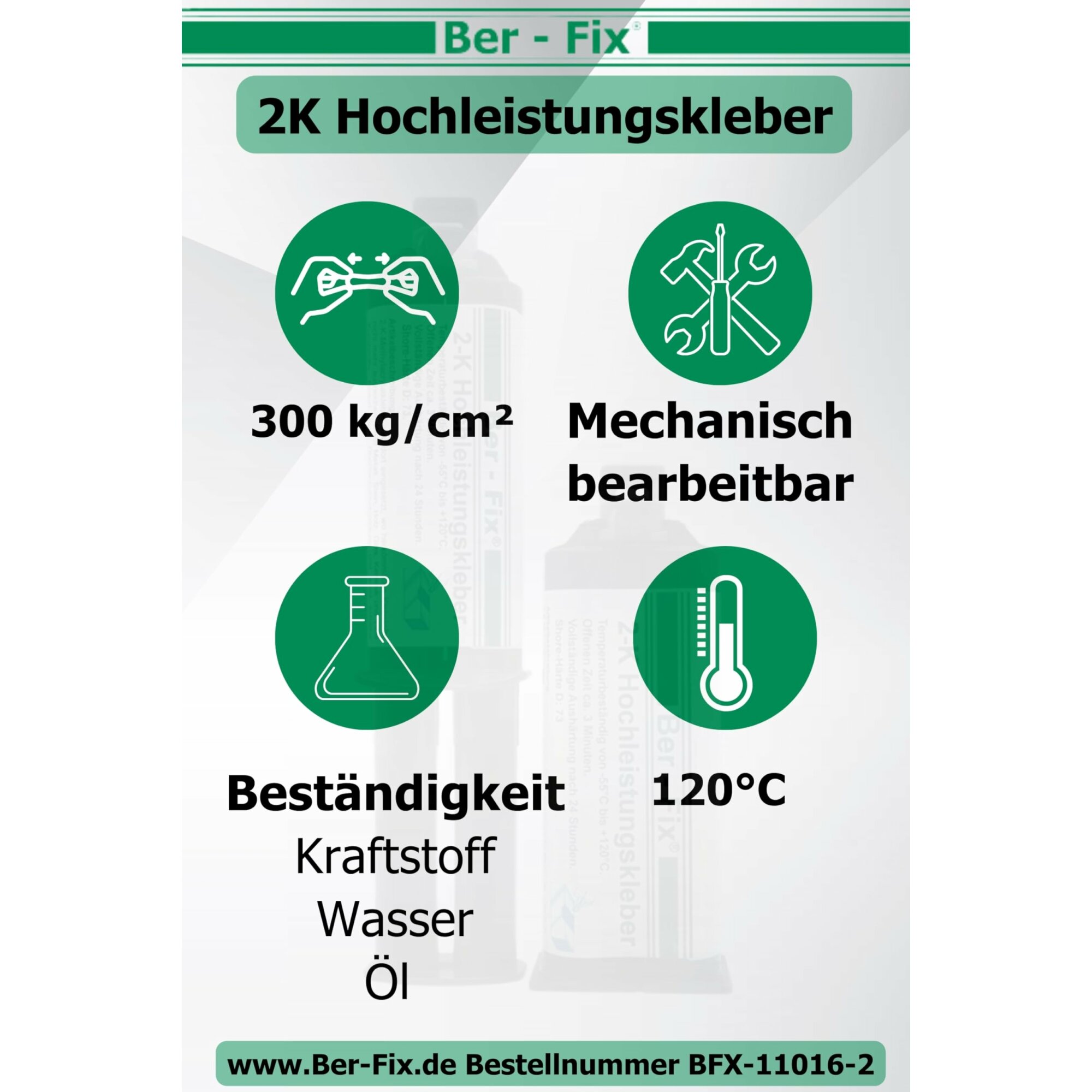 Ber-Fix® 2K-Hochleistungskleber 25g 3 Min. inklusive 6 Düsen